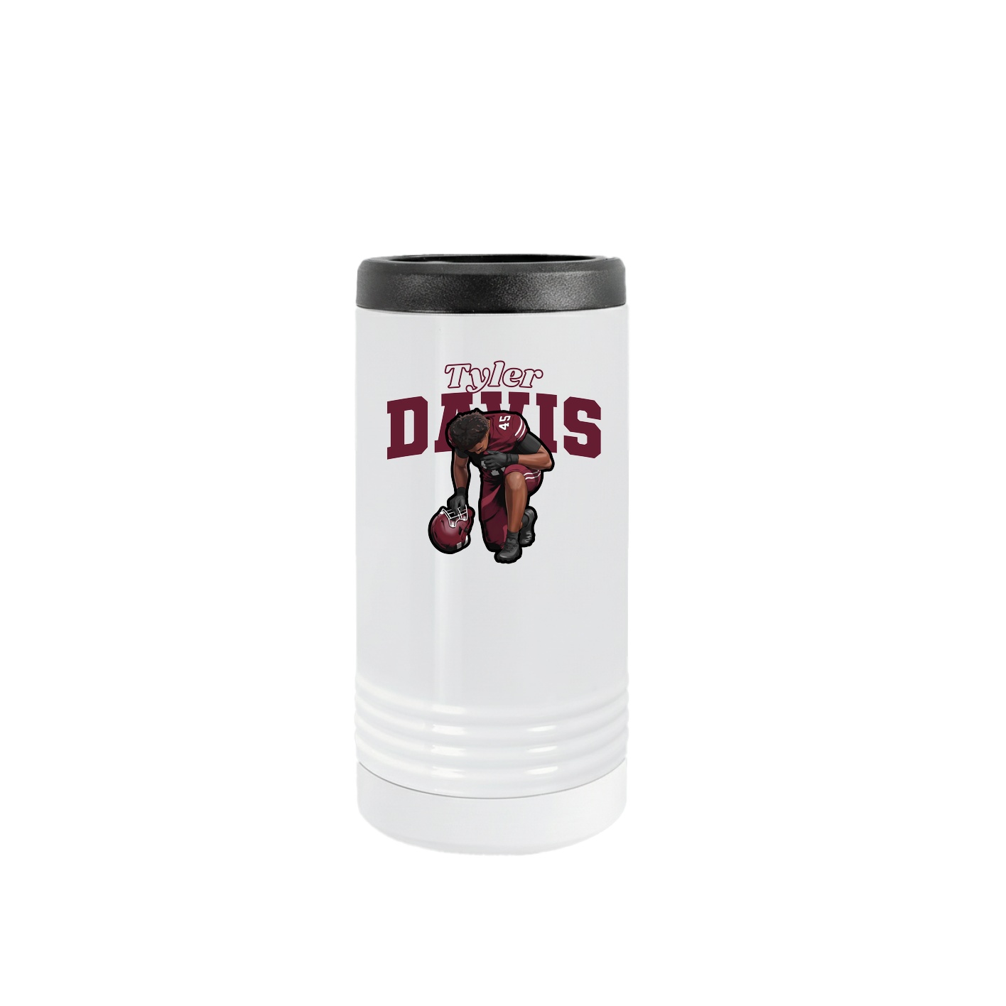 Slim Beverage Holder — Name Arch in White