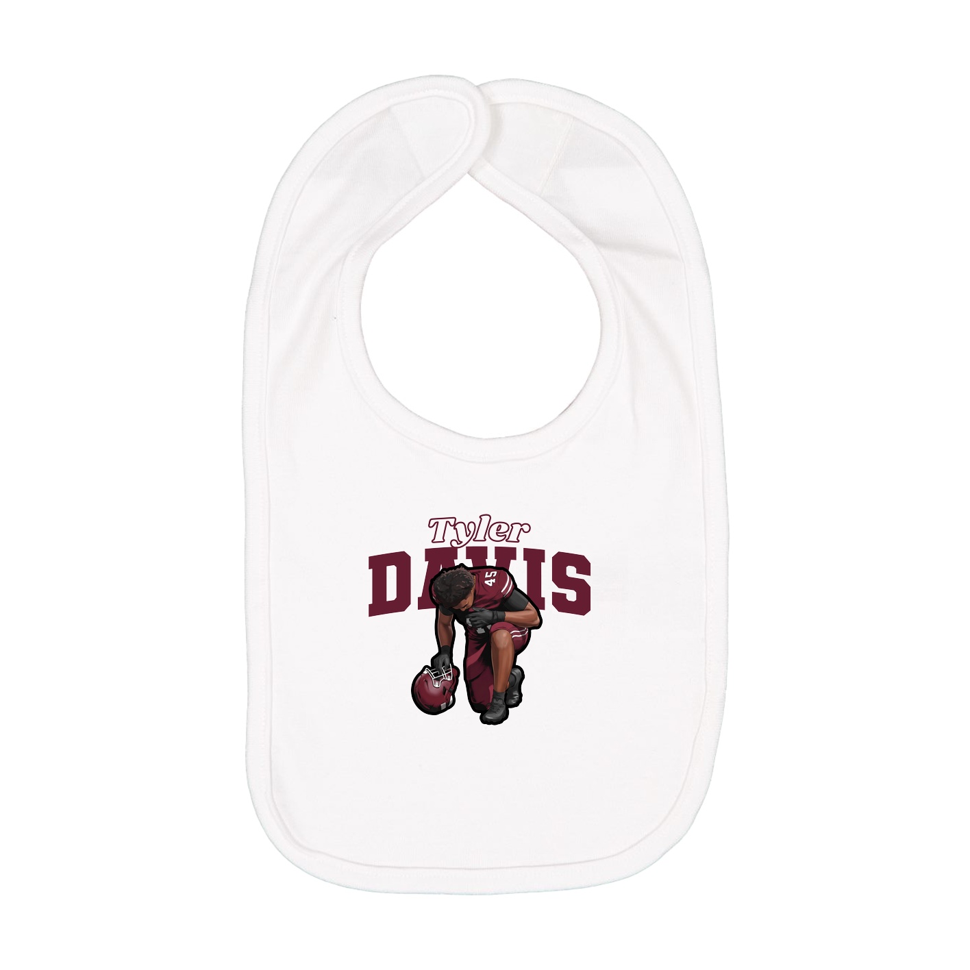 Infant Bib — Name Arch in White
