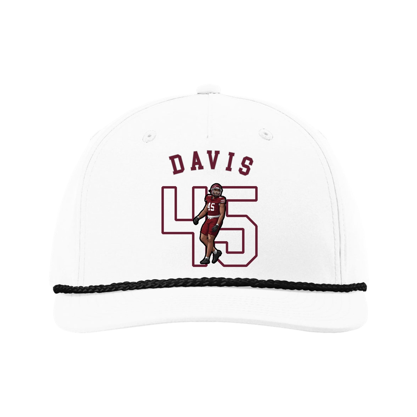 Five-Panel Classic Rope Cap — Shirsey Arch in White