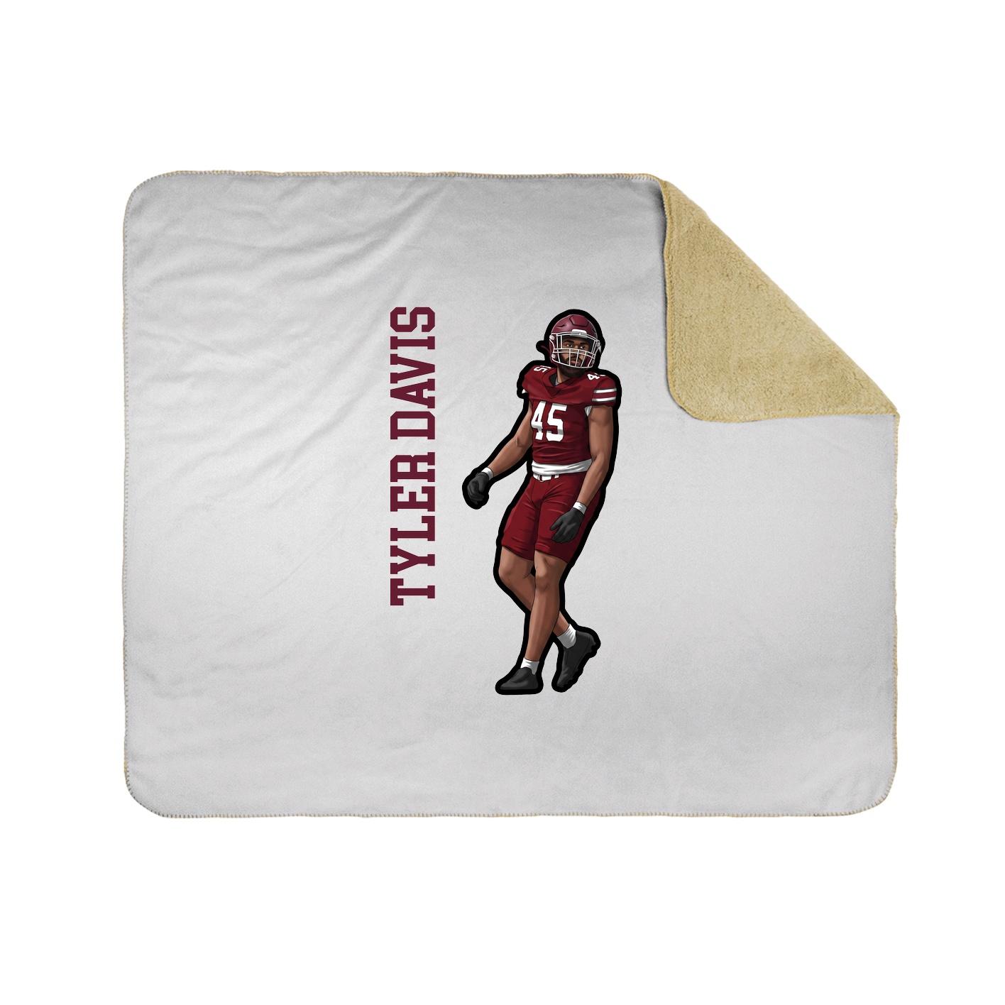 Throw Blanket — Name Vertical in White