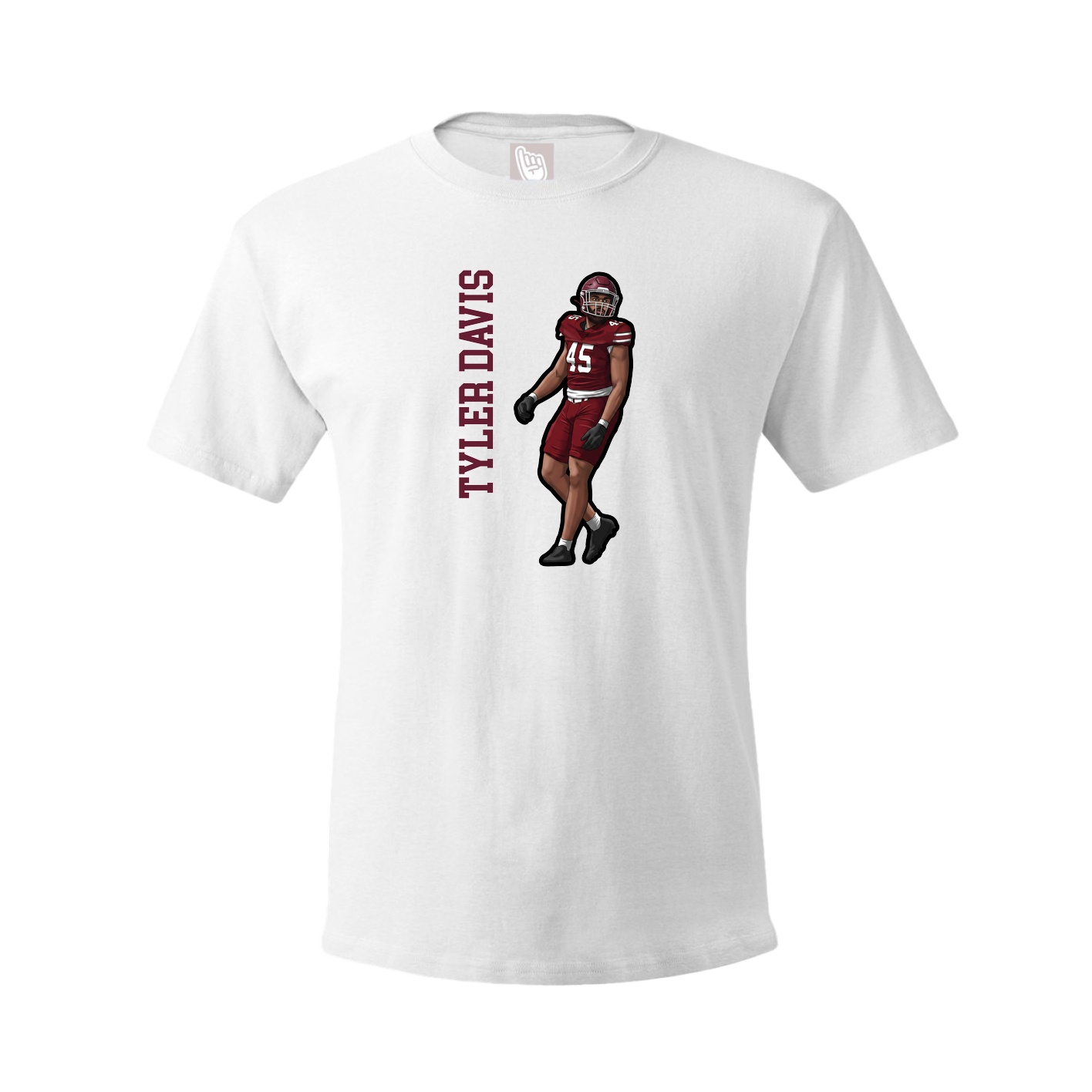 Tee — Name Vertical in White