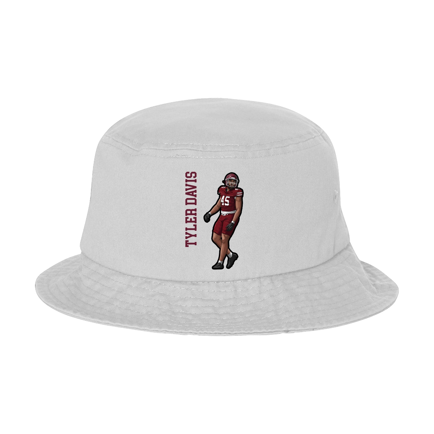 Bucket Cap — Name Vertical in White