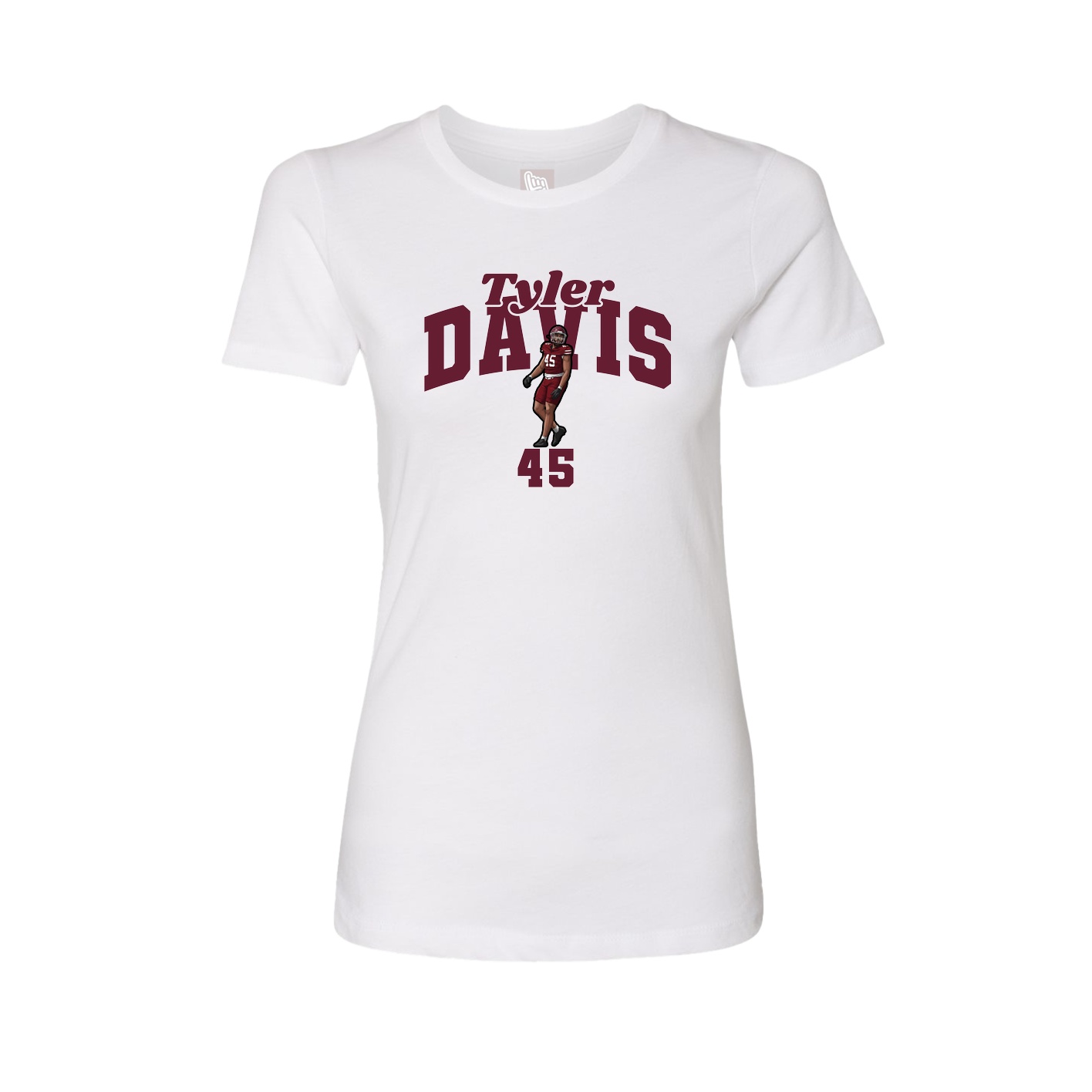 Fitted Women's Tee — Signature Arch in White