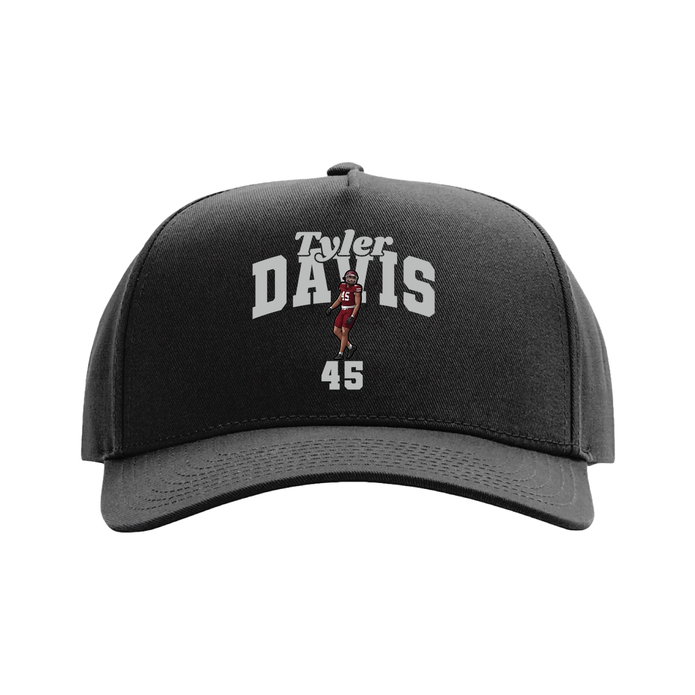 Full Fabric Five-Panel Champ Cap — Signature Arch in Black