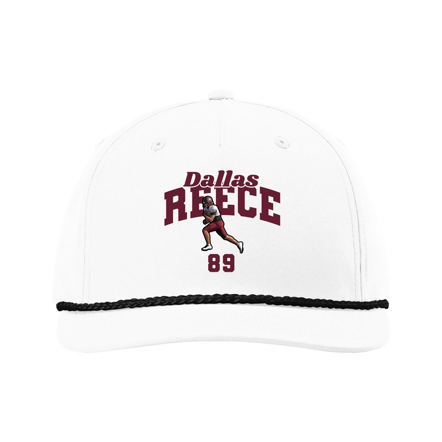 Five-Panel Classic Rope Cap — Signature Arch in White