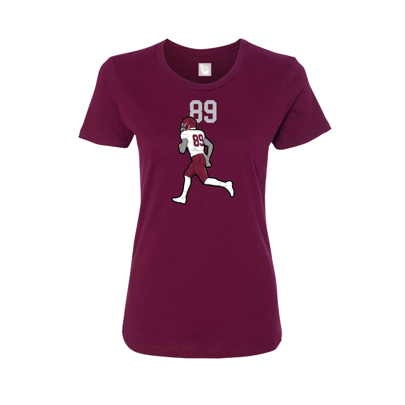 Fitted Women's Tee — Number Top in Maroon