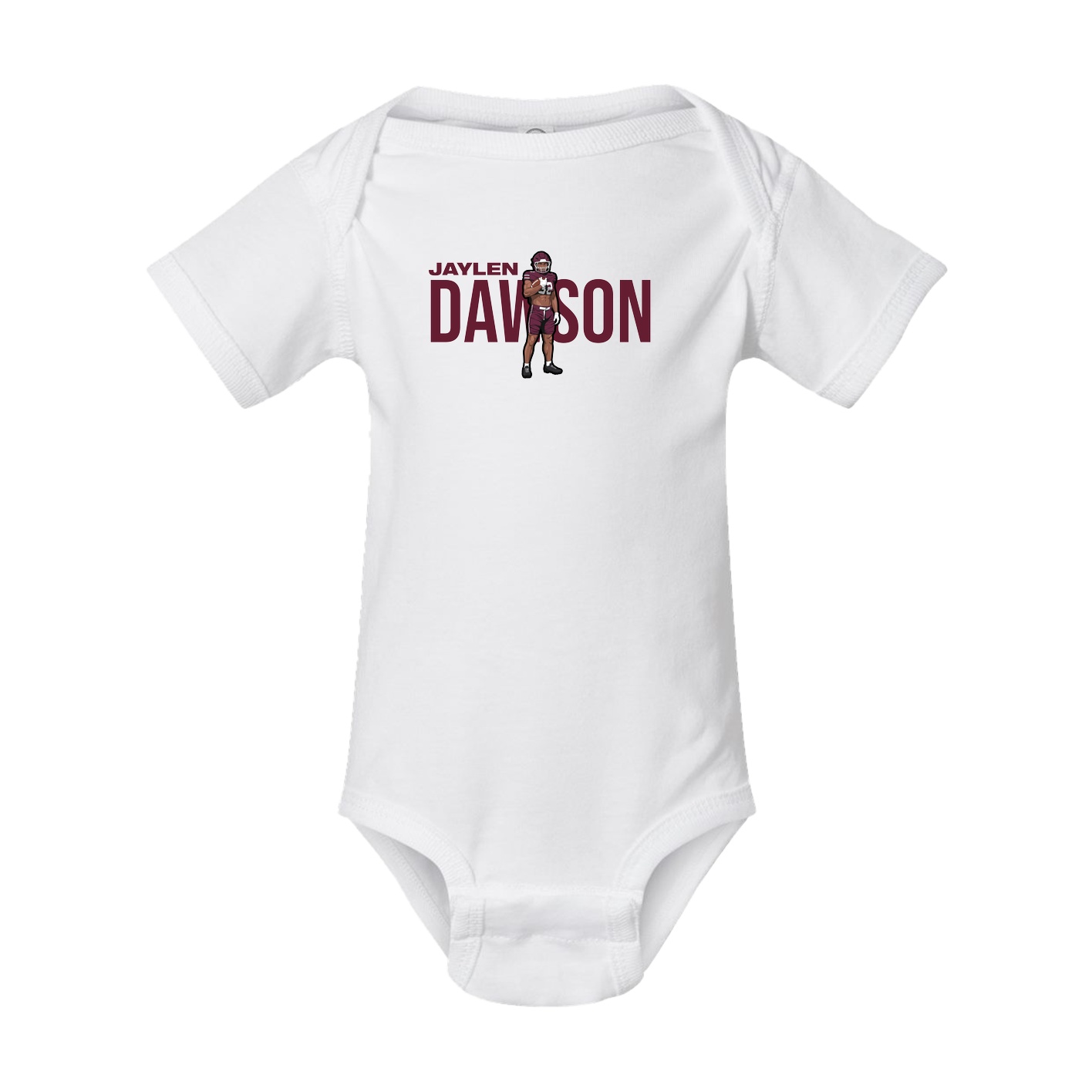 Baby Onesie — Player Name in White