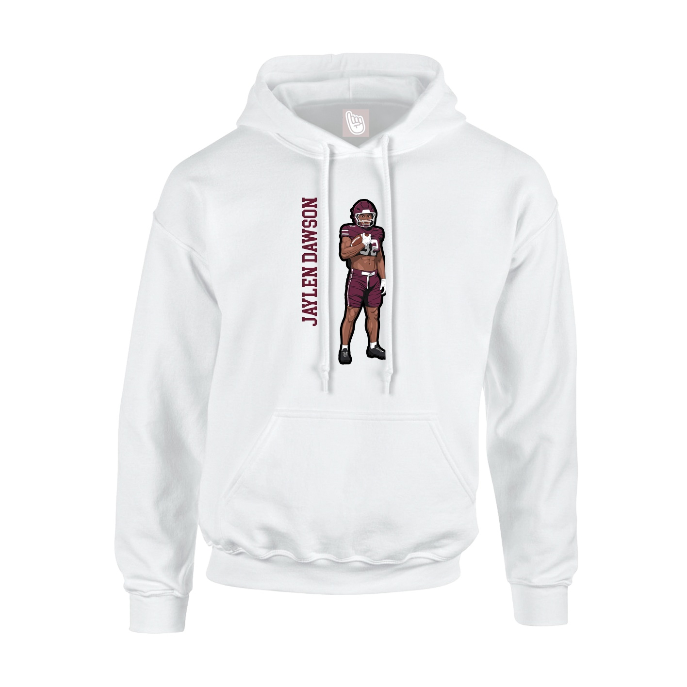 Hoodie — Name Vertical in White