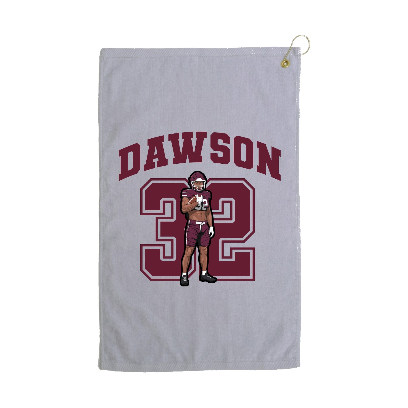 Golf Towel — Number in Grey