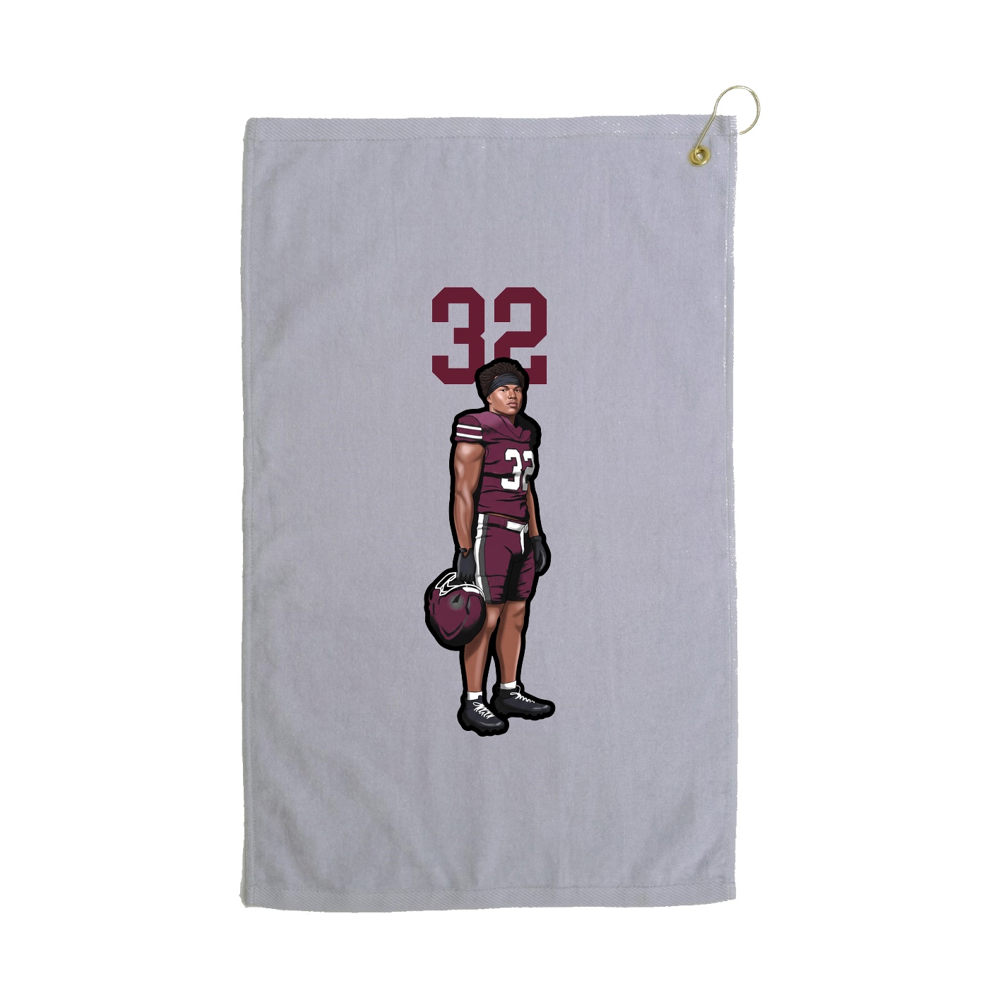 Golf Towel — Number Top in Grey