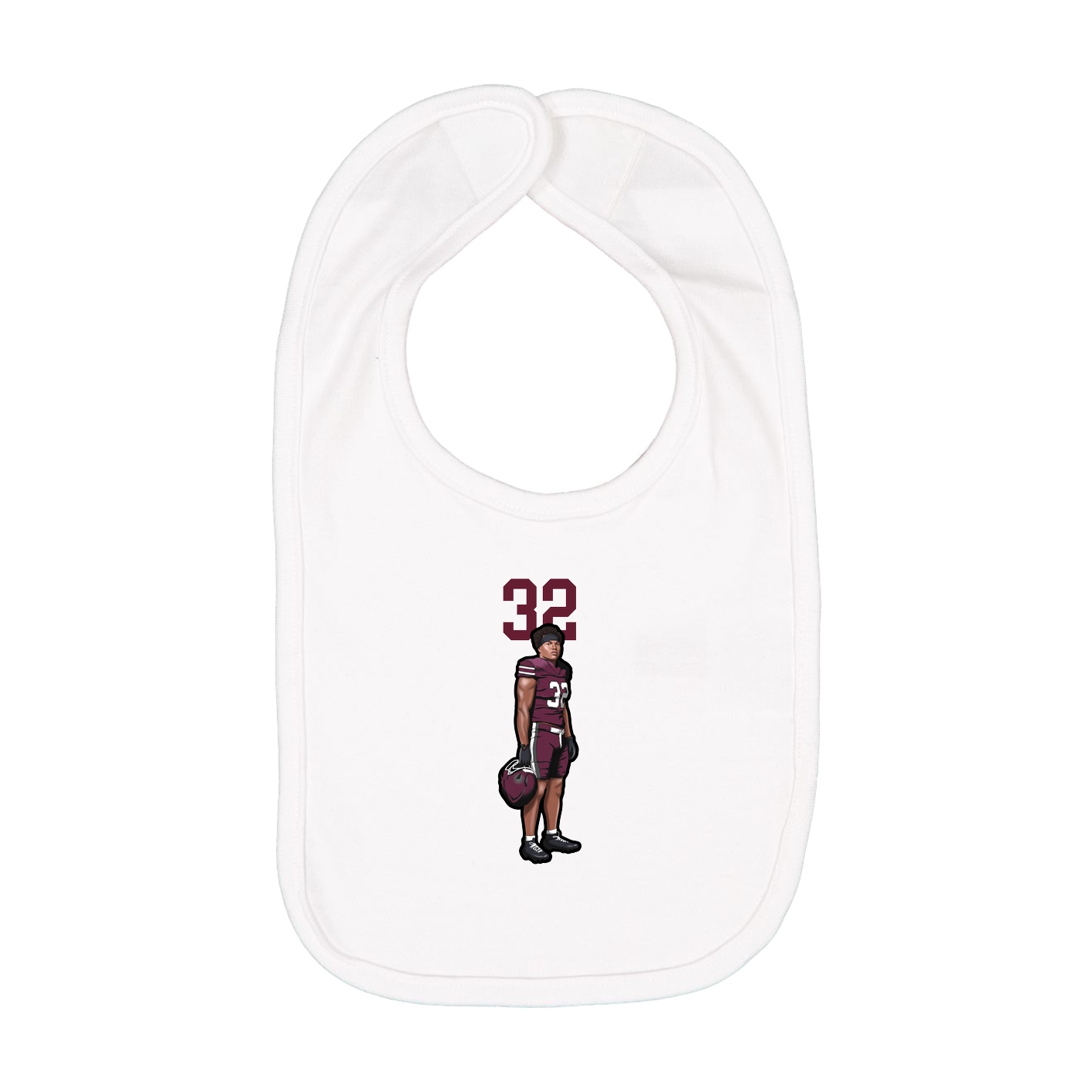 Infant Bib — Number Top in White