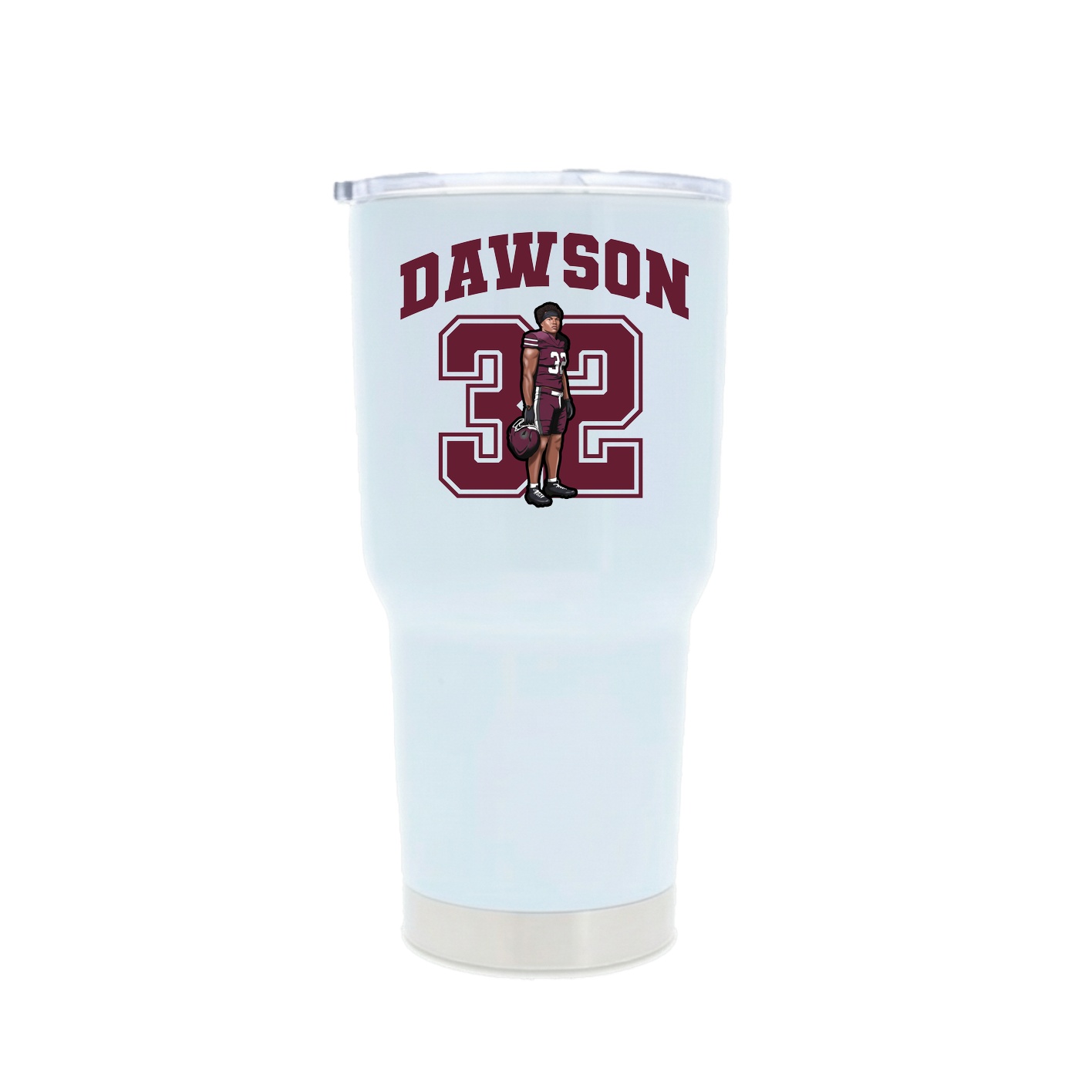 30oz Stainless Steel Tumbler — Number in White