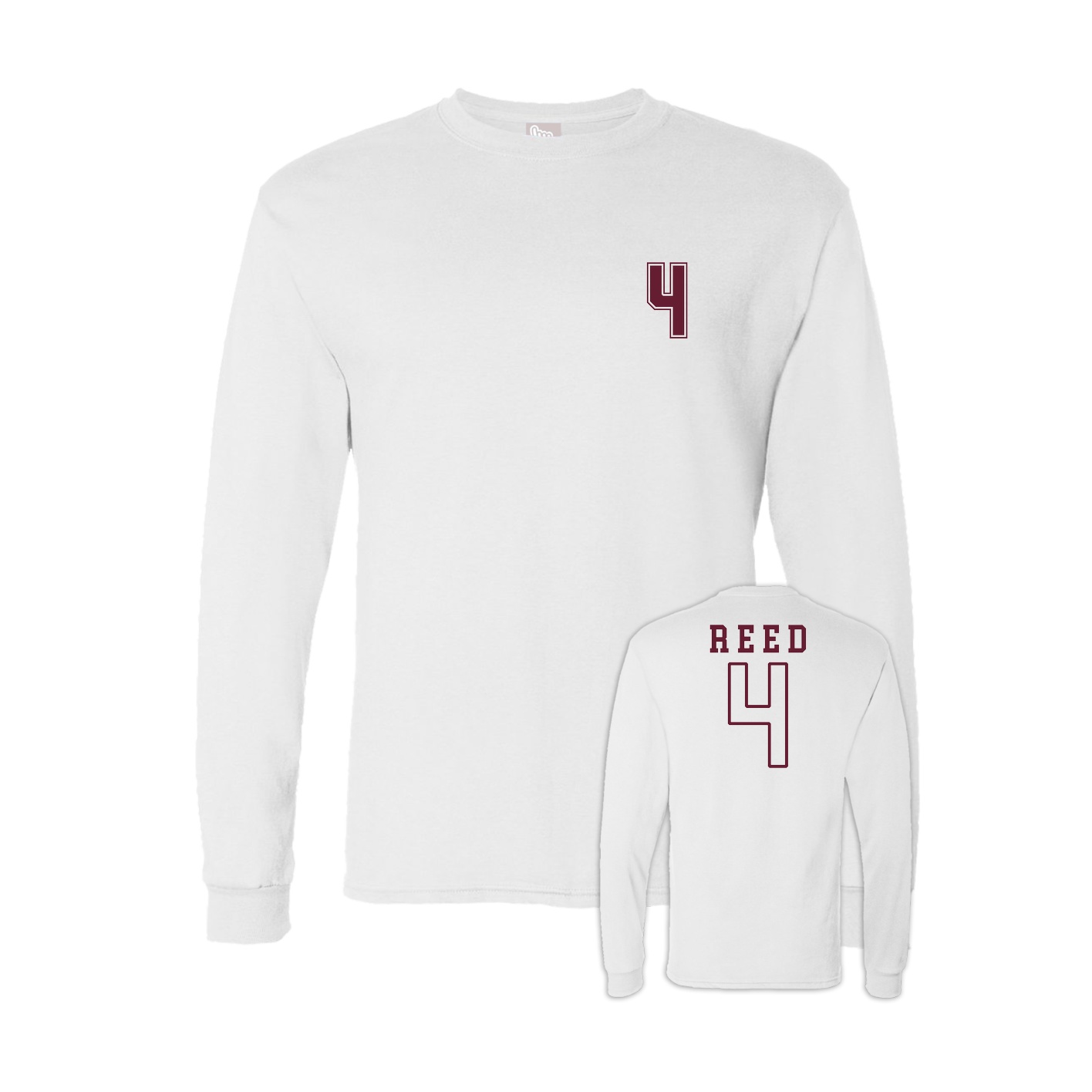 Long Sleeve Tee — Chest Back in White