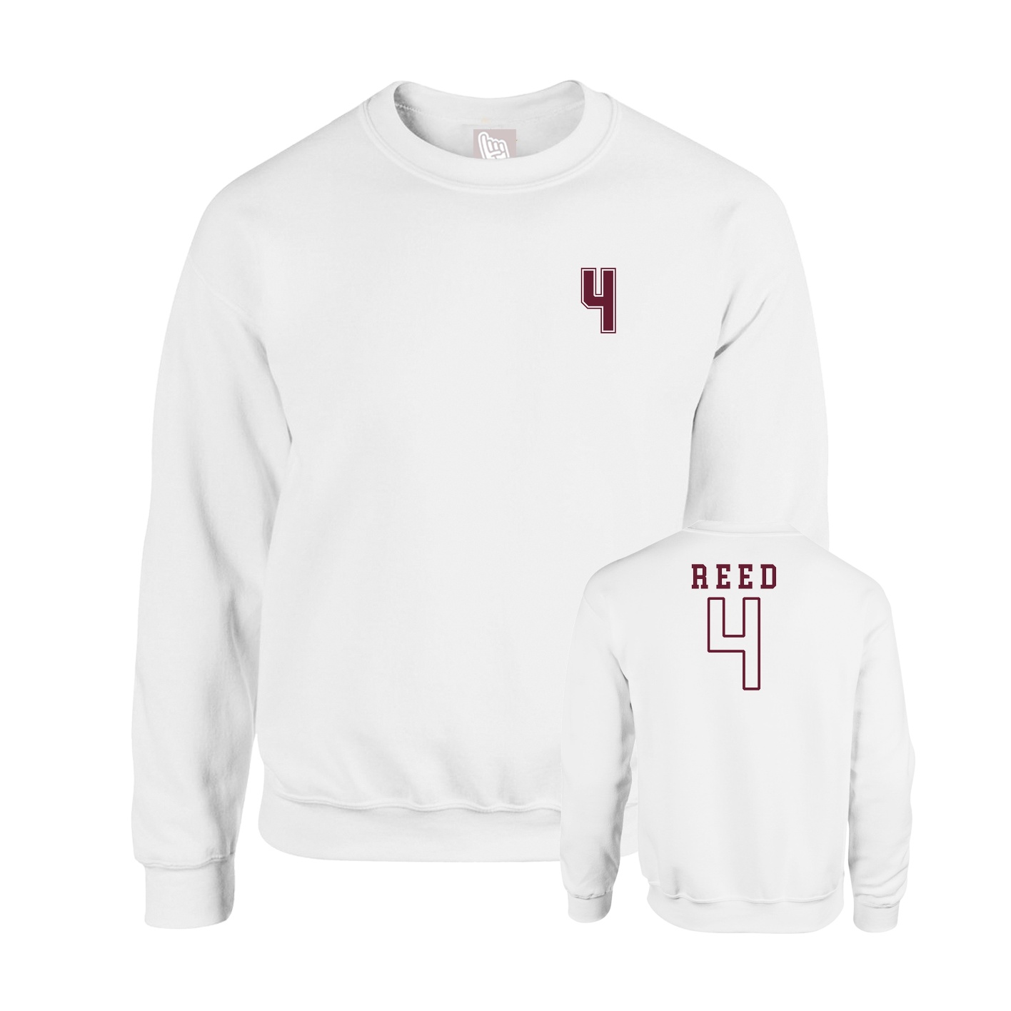 Fleece Crew — Chest Back in White