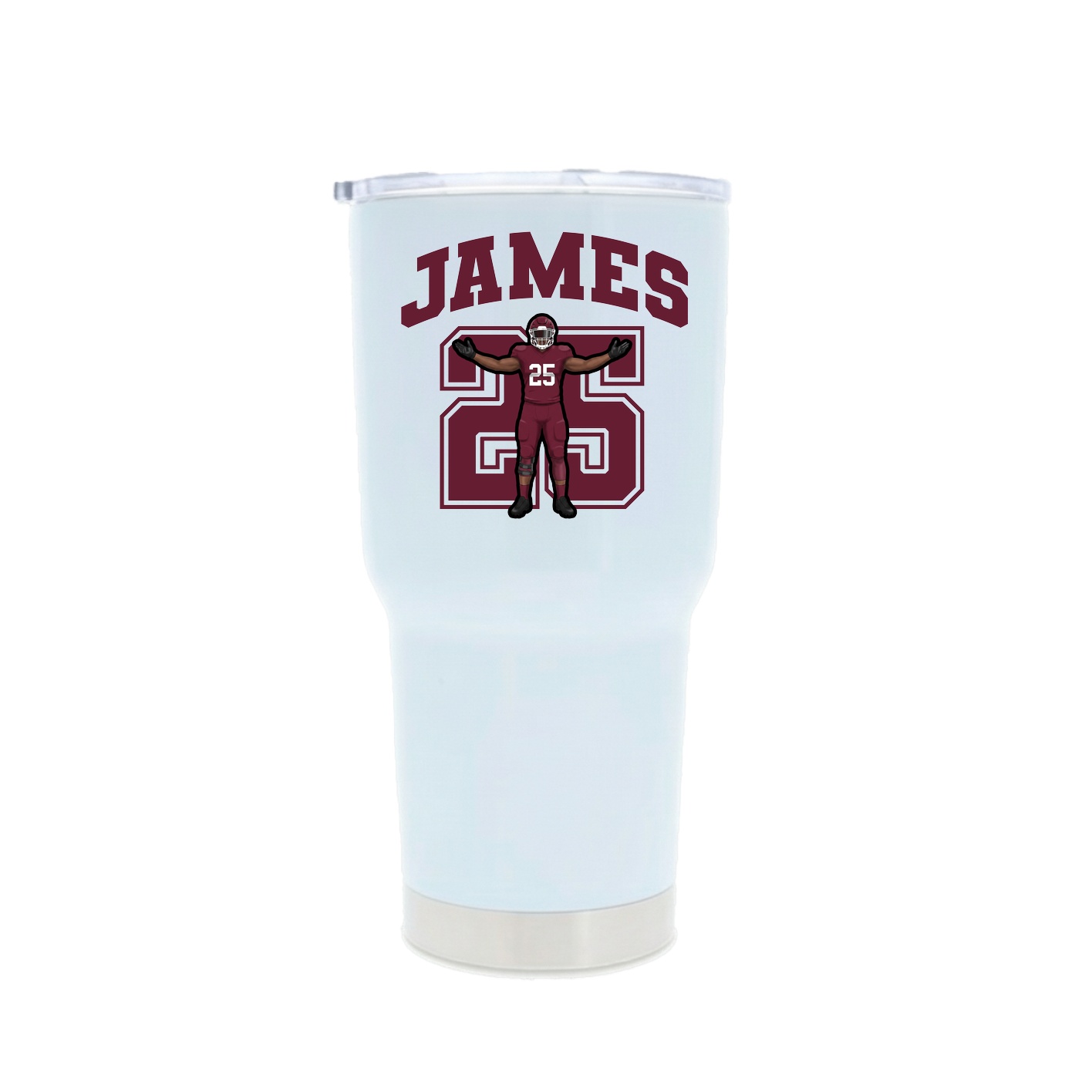 30oz Stainless Steel Tumbler — Number in White