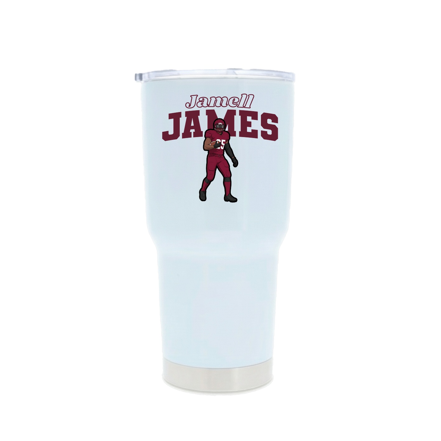 30oz Stainless Steel Tumbler — Name Arch in White