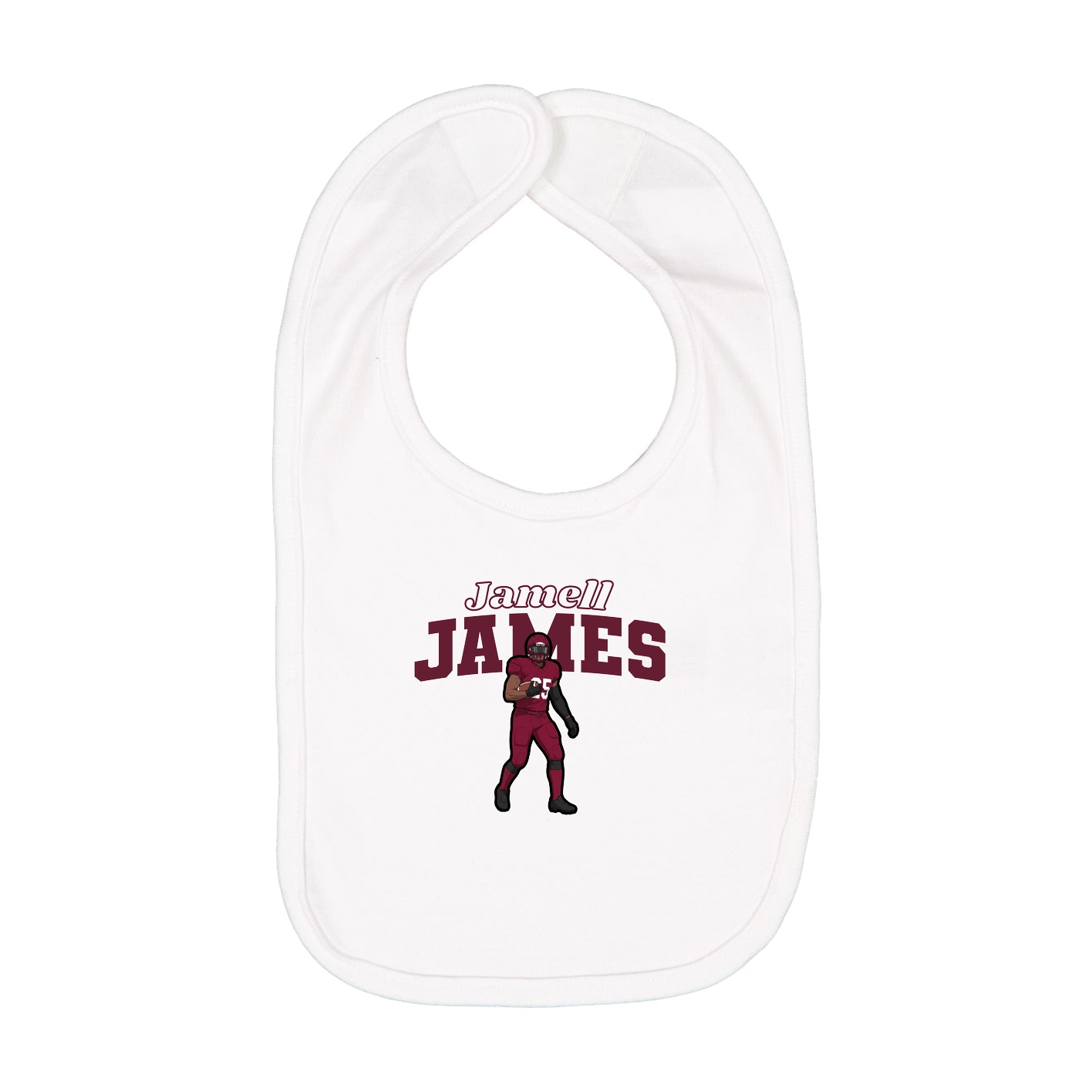 Infant Bib — Name Arch in White
