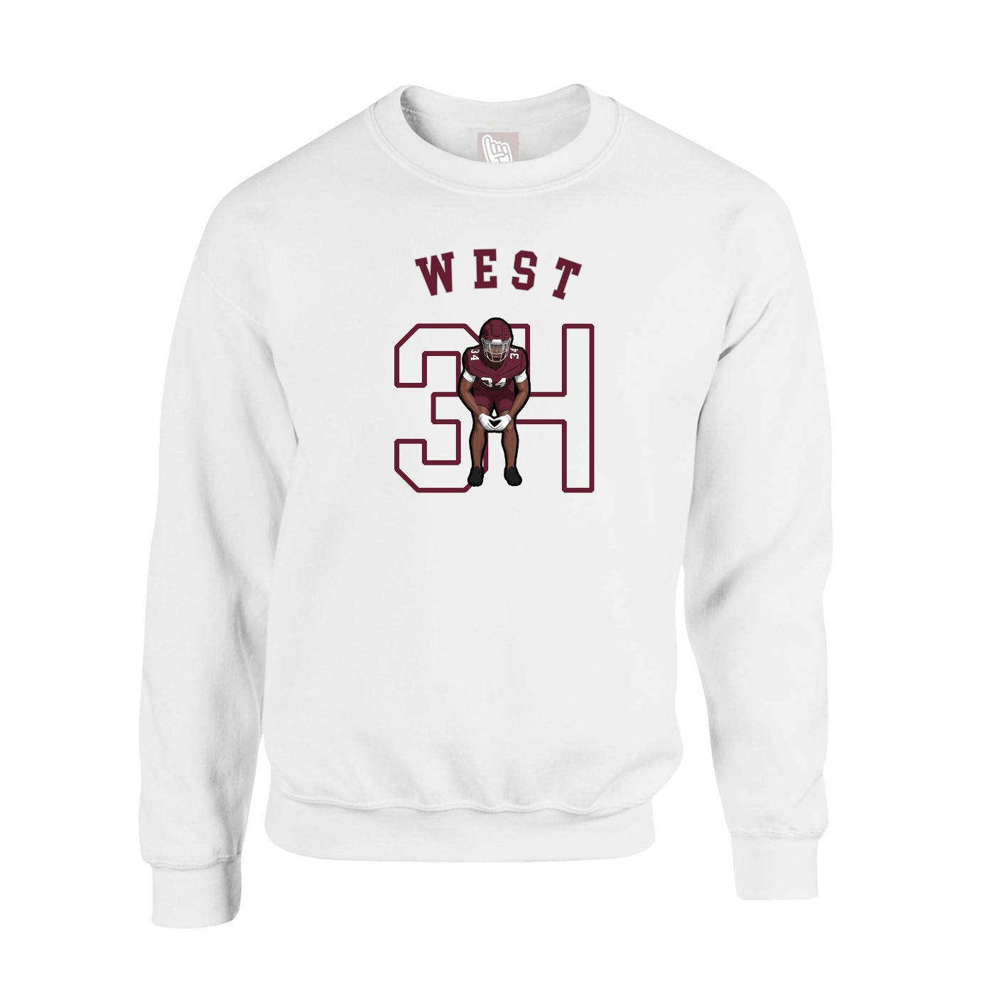 Fleece Crew — Shirsey Arch in White