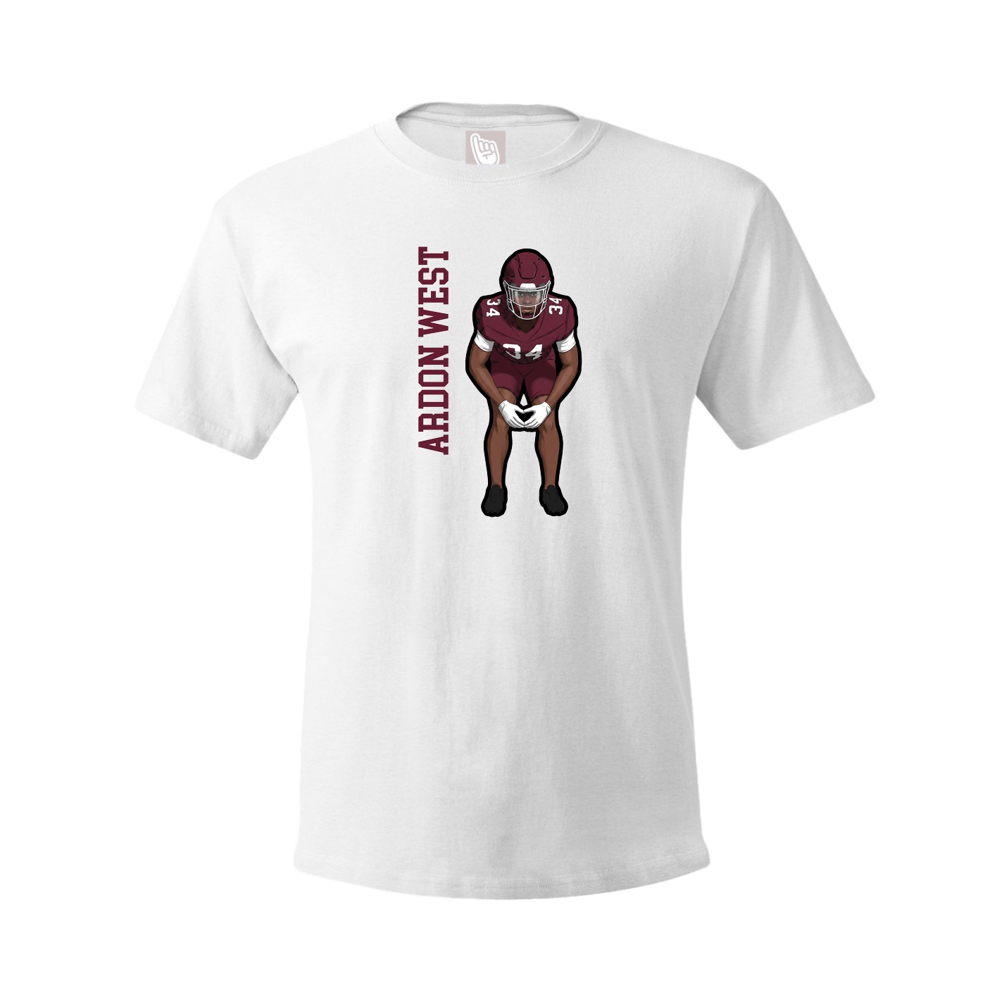 Tee — Name Vertical in White