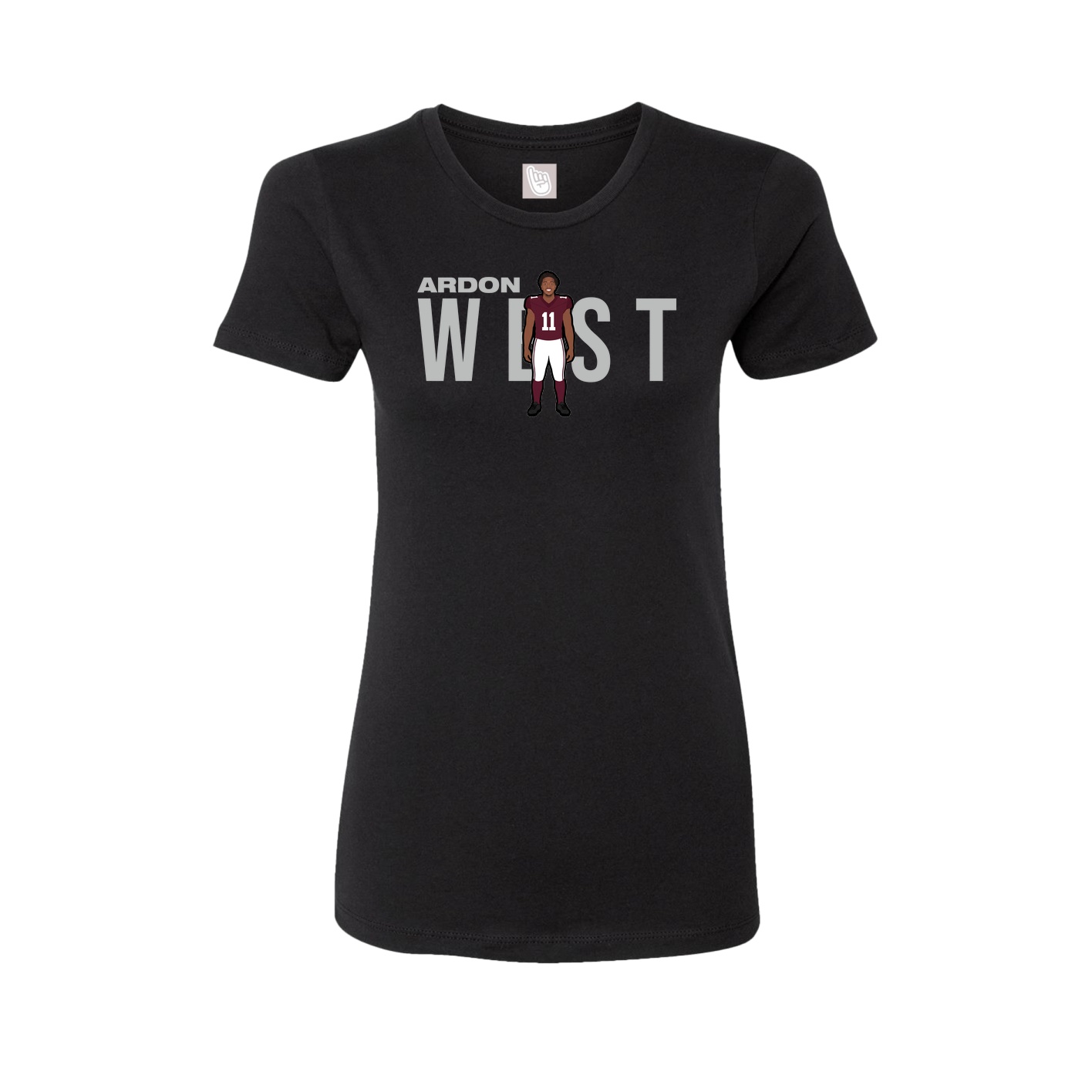 Fitted Women's Tee — Player Name in Black