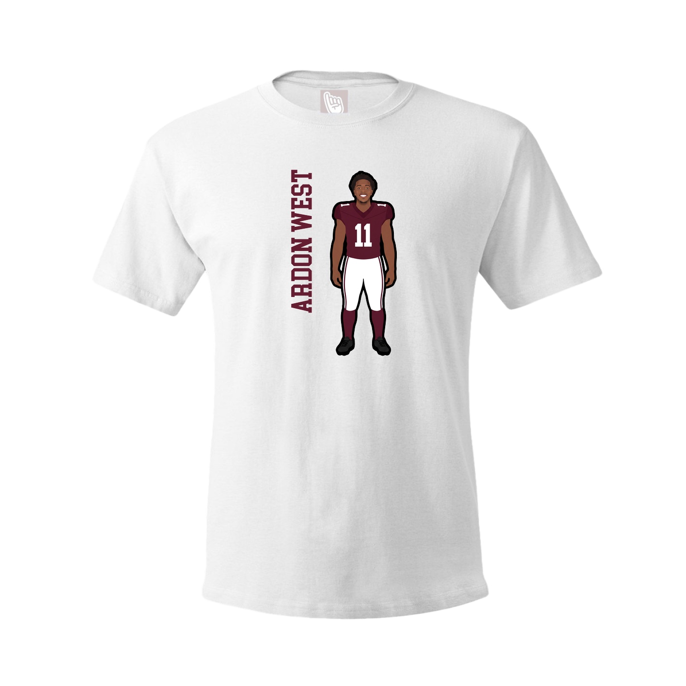 Tee — Name Vertical in White