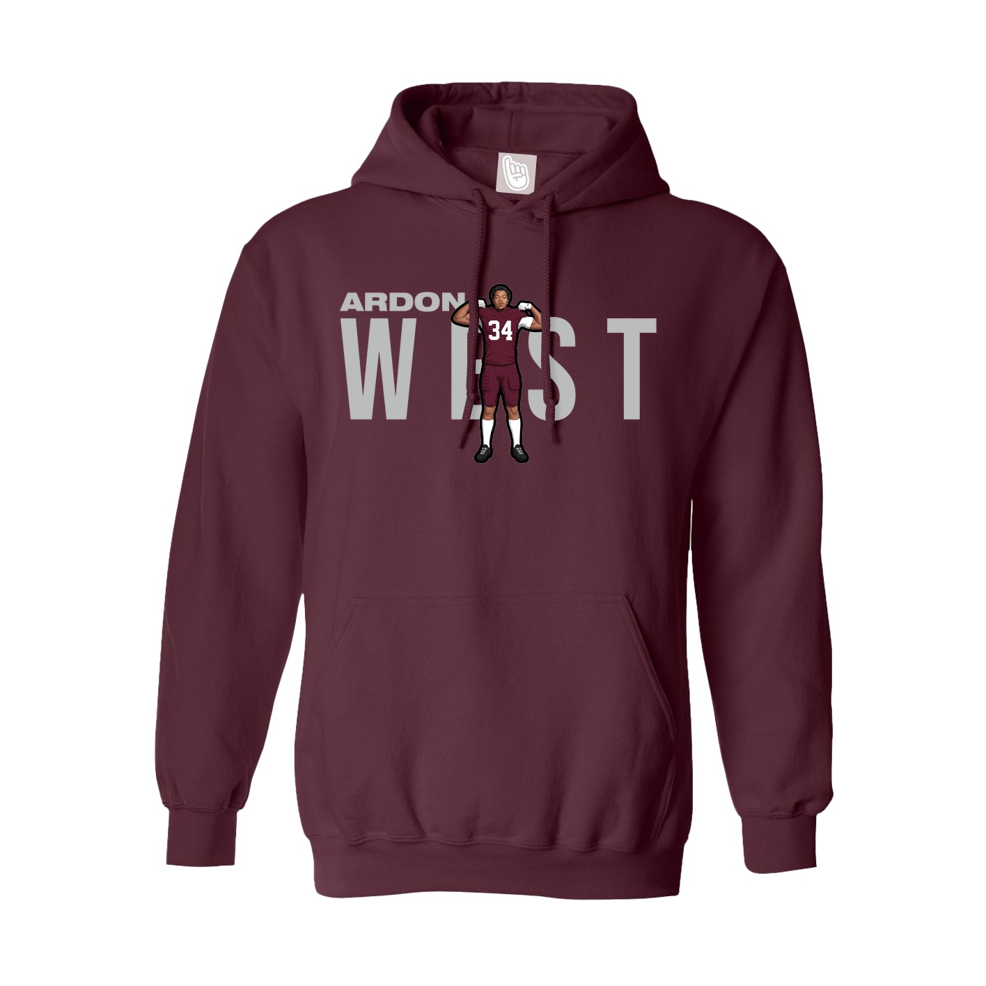 Hoodie — Player Name in Maroon
