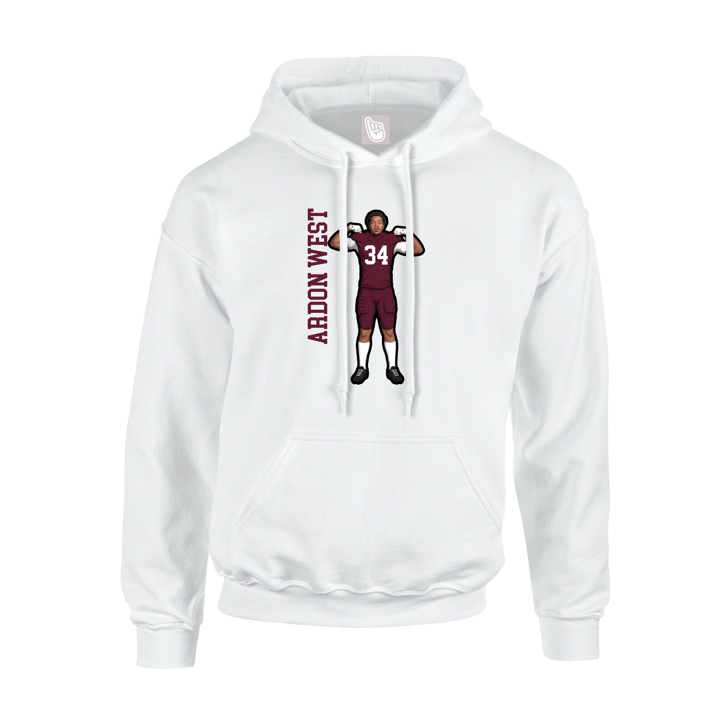 Hoodie — Name Vertical in White