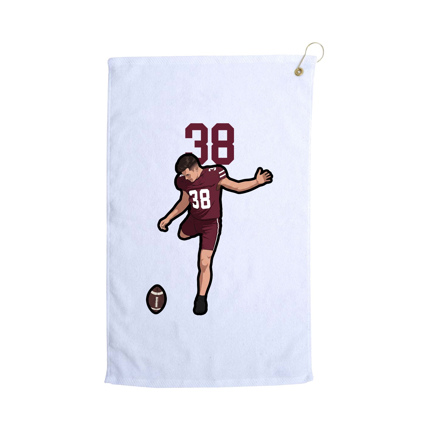 Golf Towel — Number Top in White