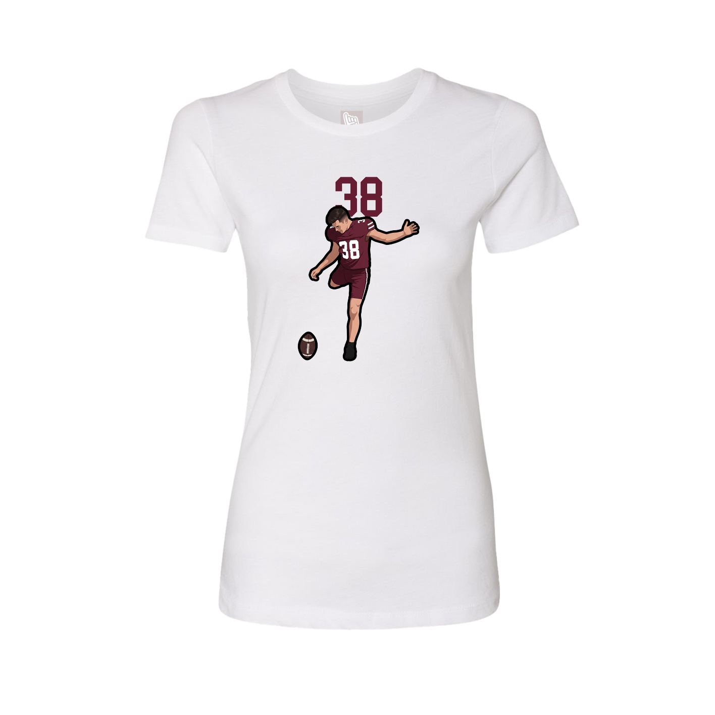 Fitted Women's Tee — Number Top in White
