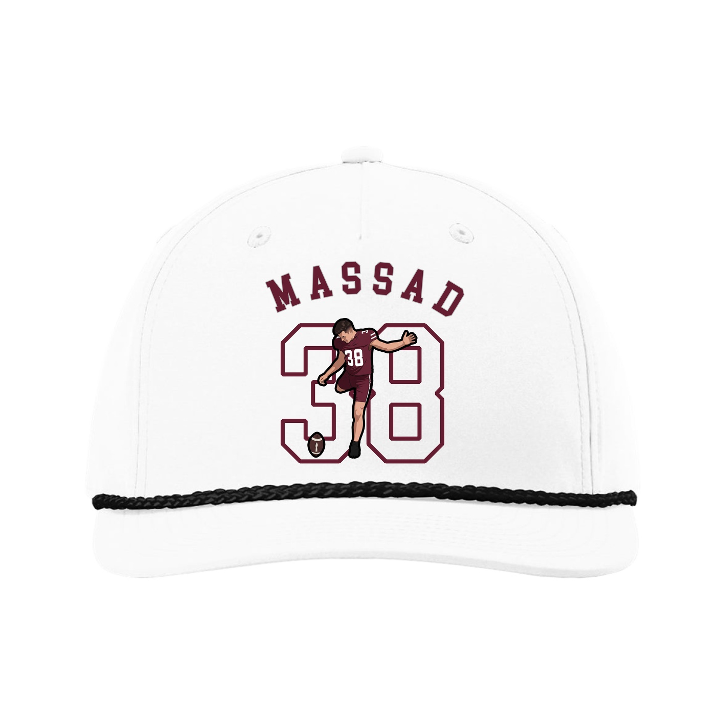 Five-Panel Classic Rope Cap — Shirsey Arch in White