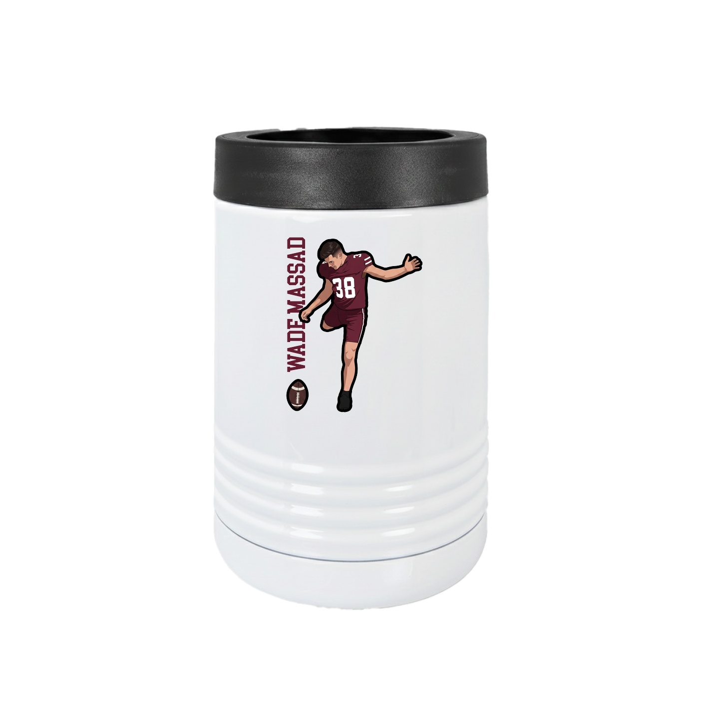 Beverage Holder — Name Vertical in White