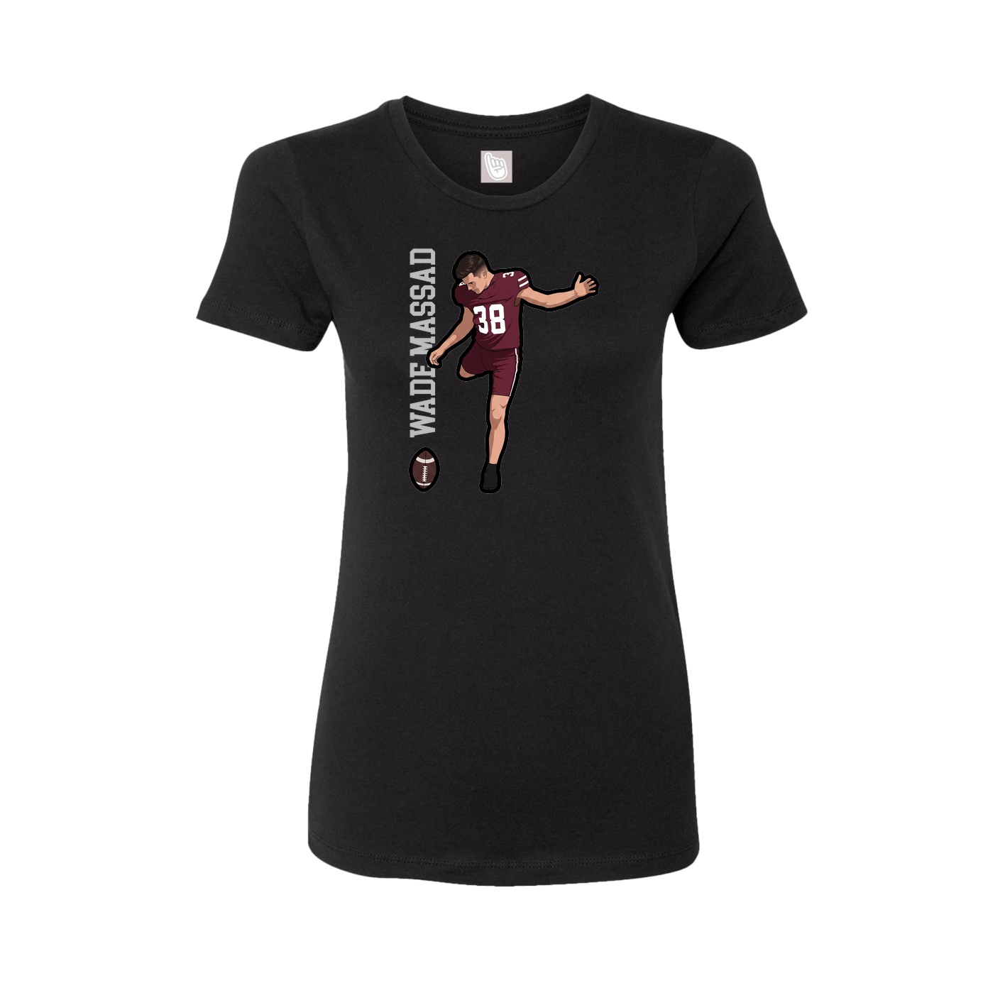 Fitted Women's Tee — Name Vertical in Black