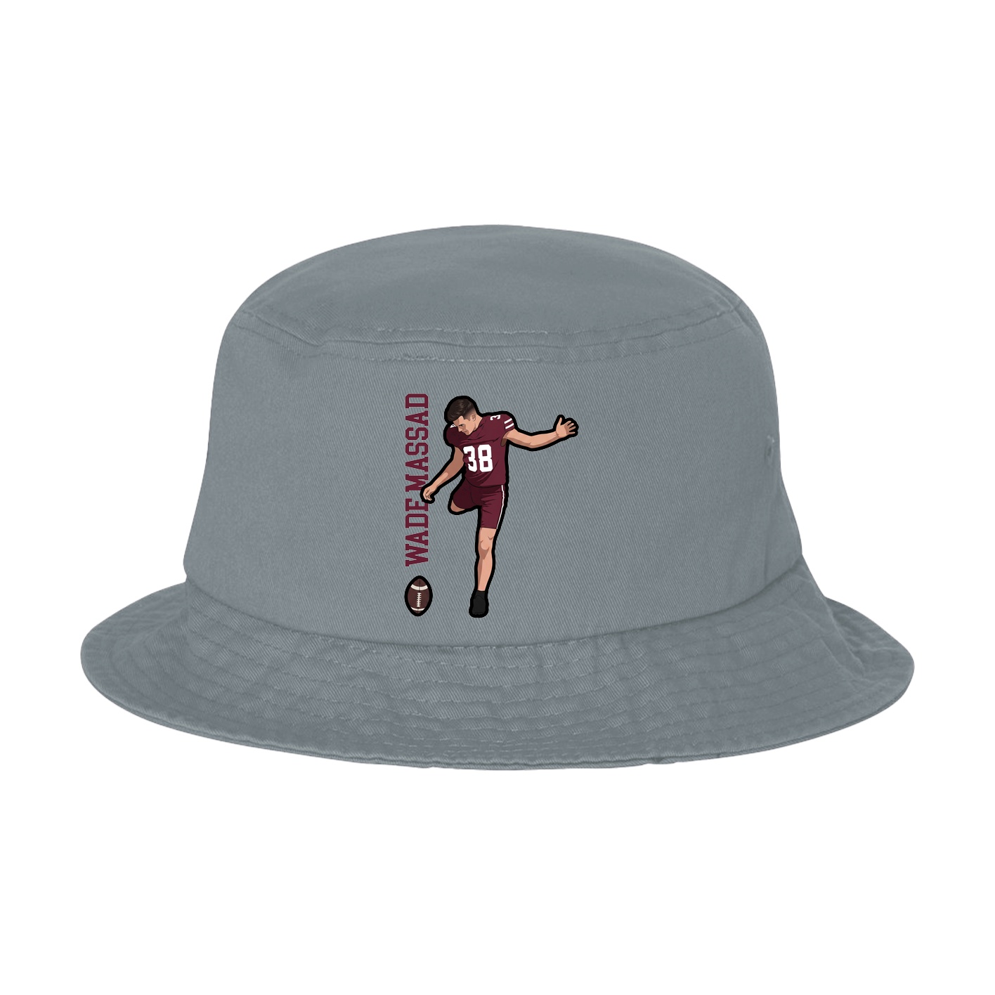 Bucket Cap — Name Vertical in Grey