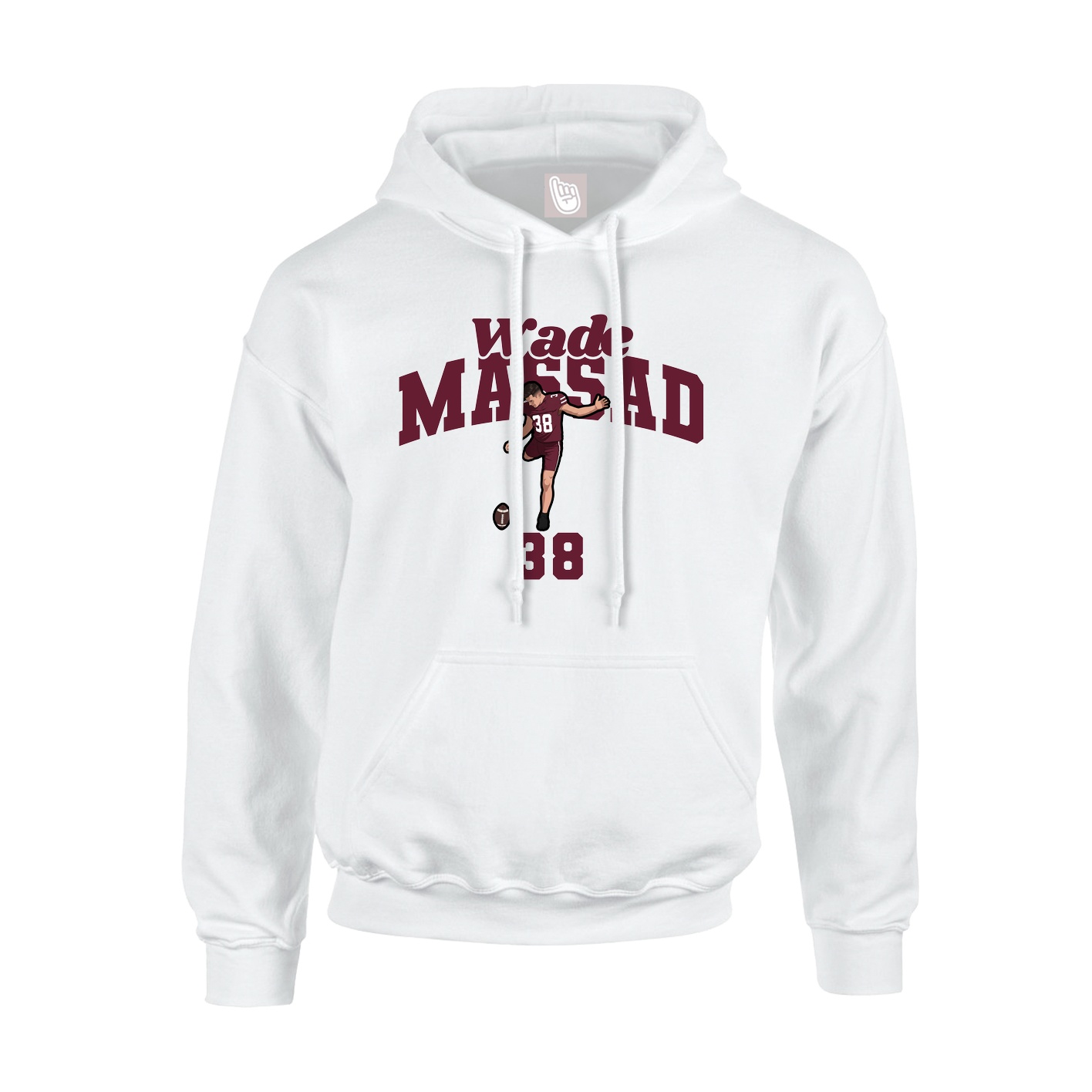 Youth Hoodie — Signature Arch in White