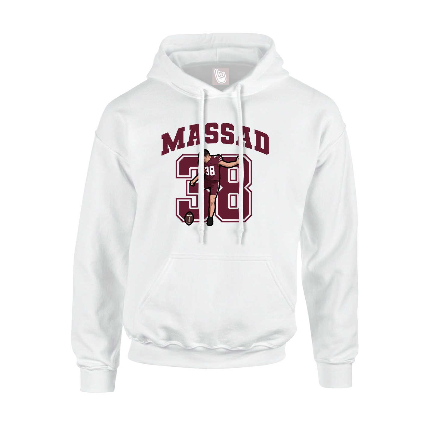 Hoodie — Number in White