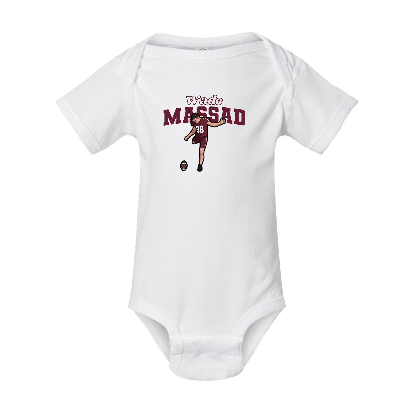 Baby Onesie — Name Arch in White