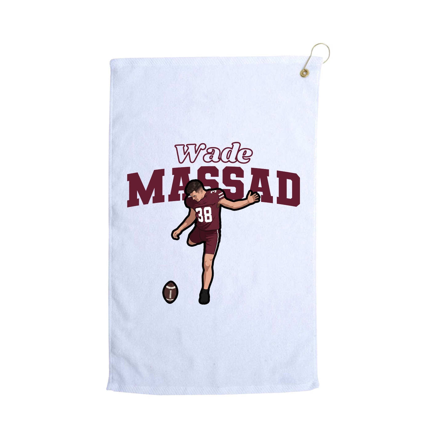 Golf Towel — Name Arch in White