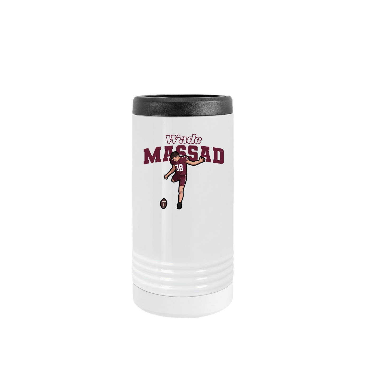 Slim Beverage Holder — Name Arch in White
