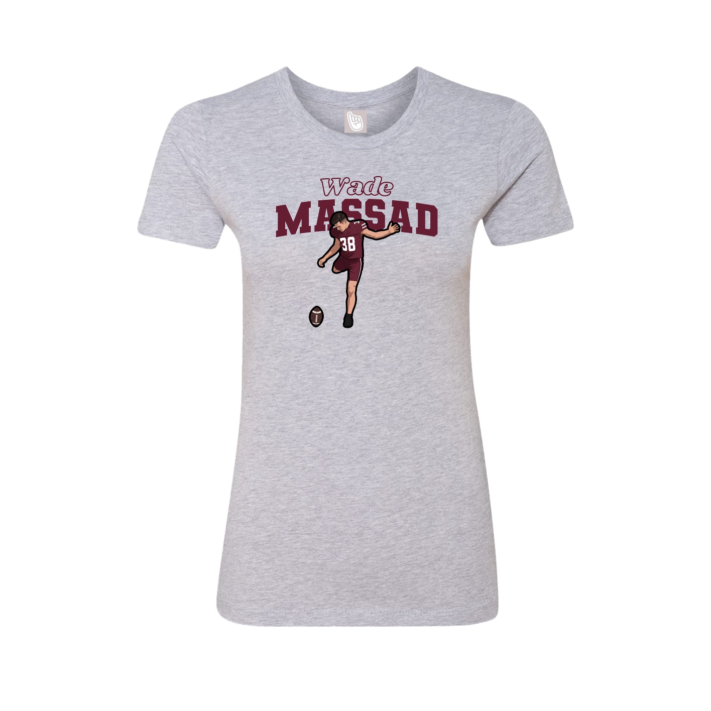Fitted Women's Tee — Name Arch in Grey