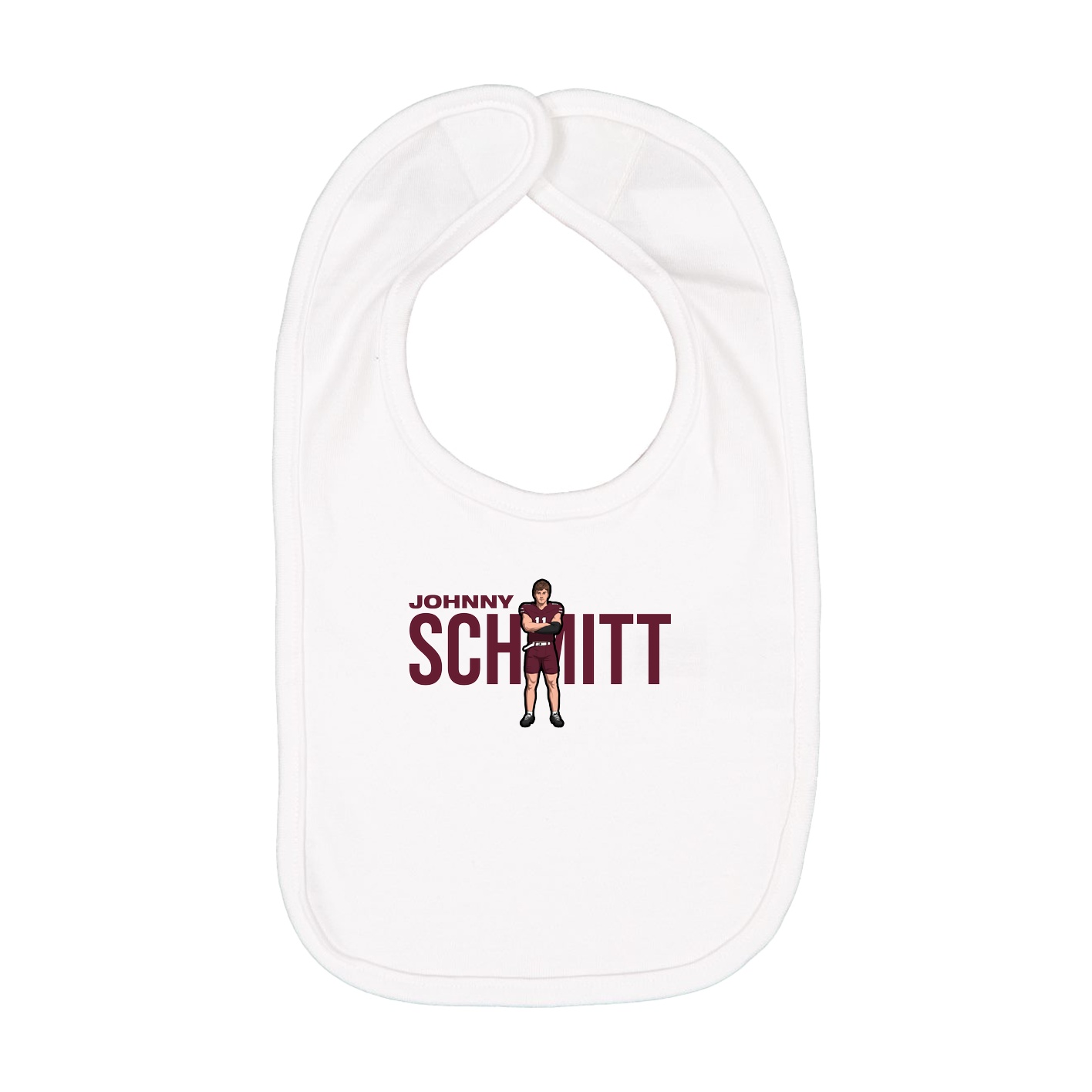 Infant Bib — Player Name in White