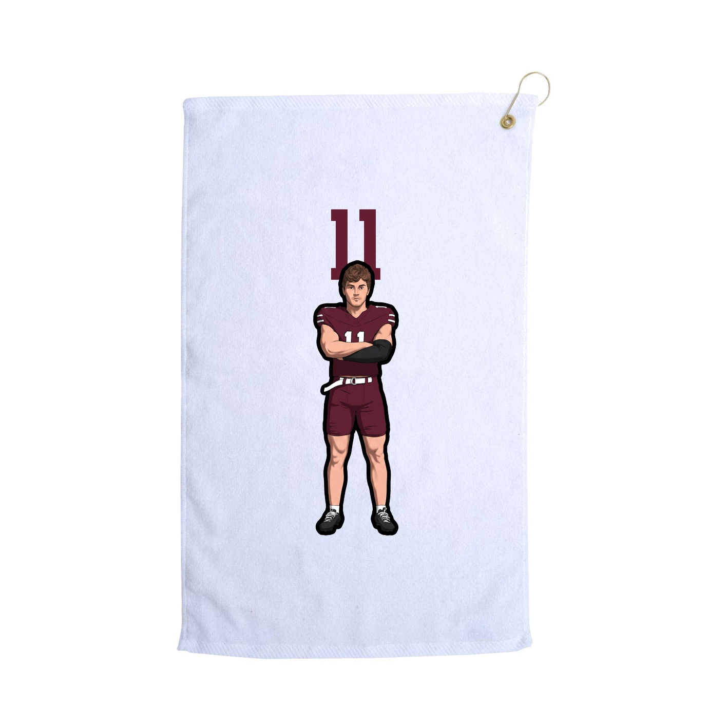 Golf Towel — Number Top in White