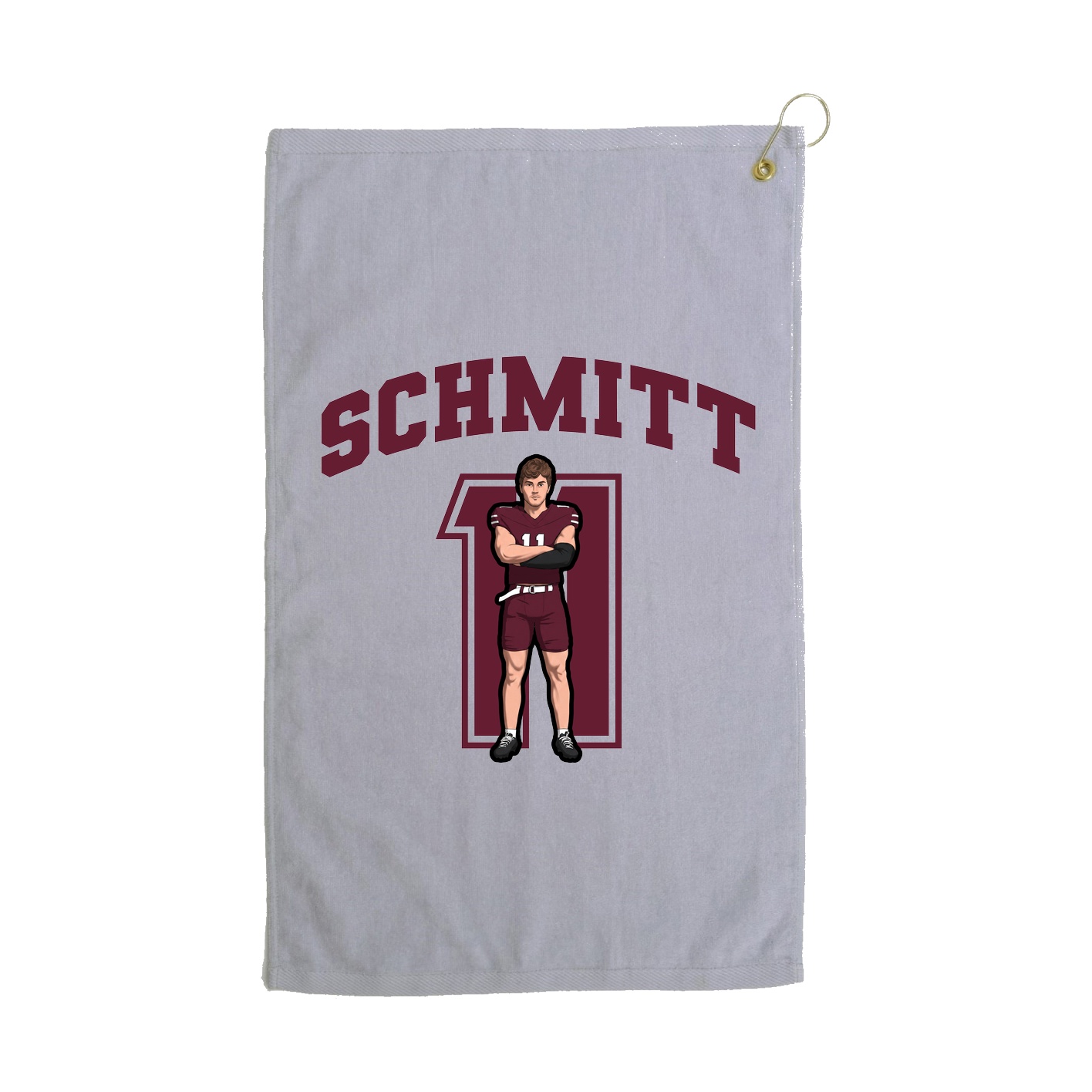 Golf Towel — Number in Grey