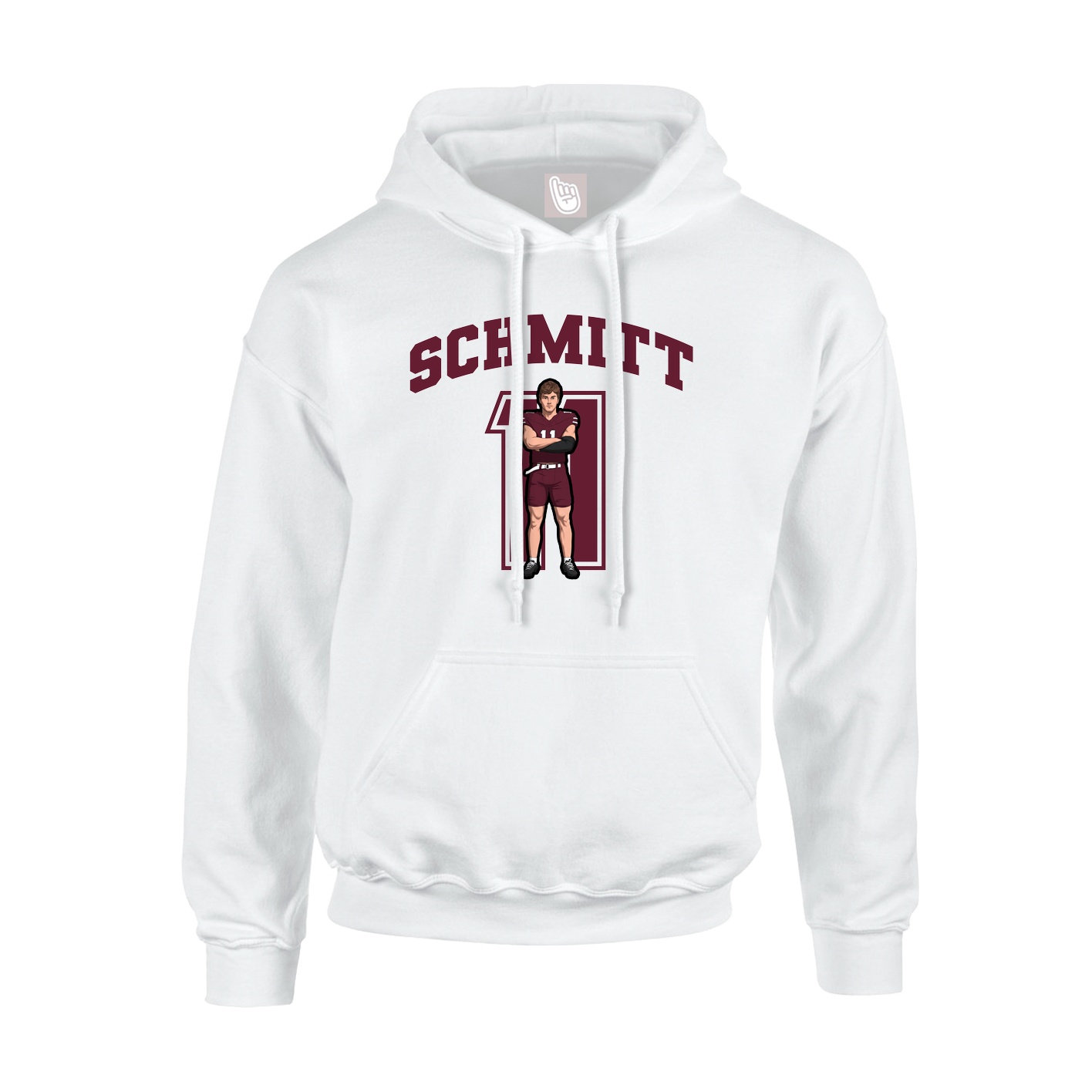Youth Hoodie — Number in White