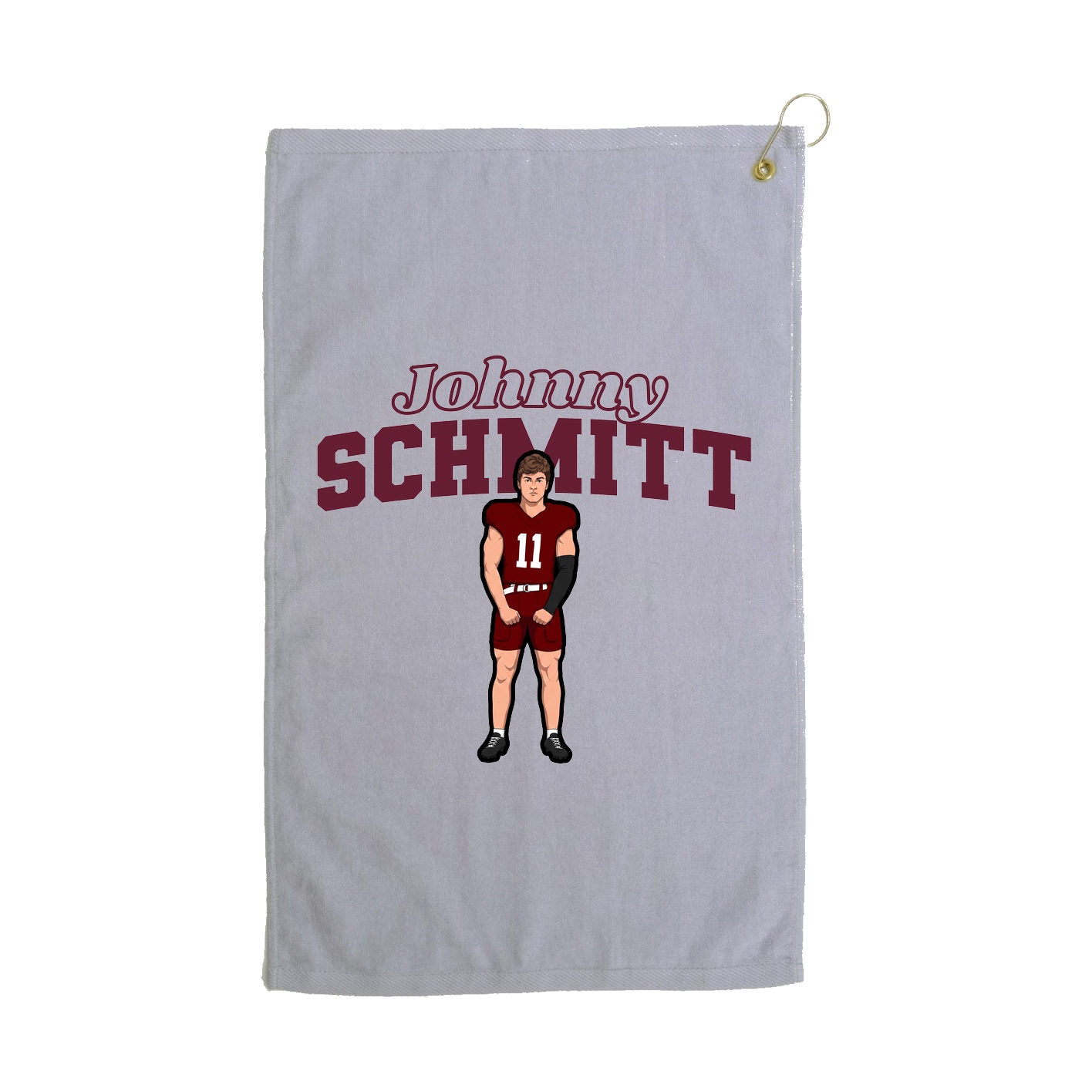 Golf Towel — Name Arch in Grey