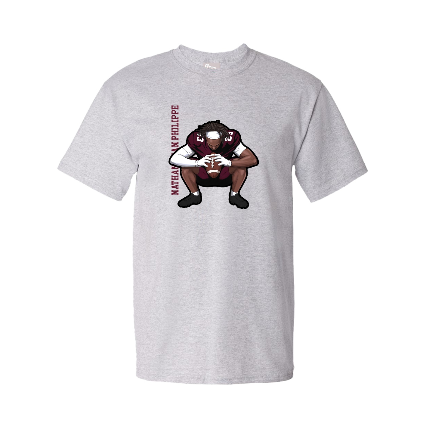 Youth Tee — Name Vertical in Grey