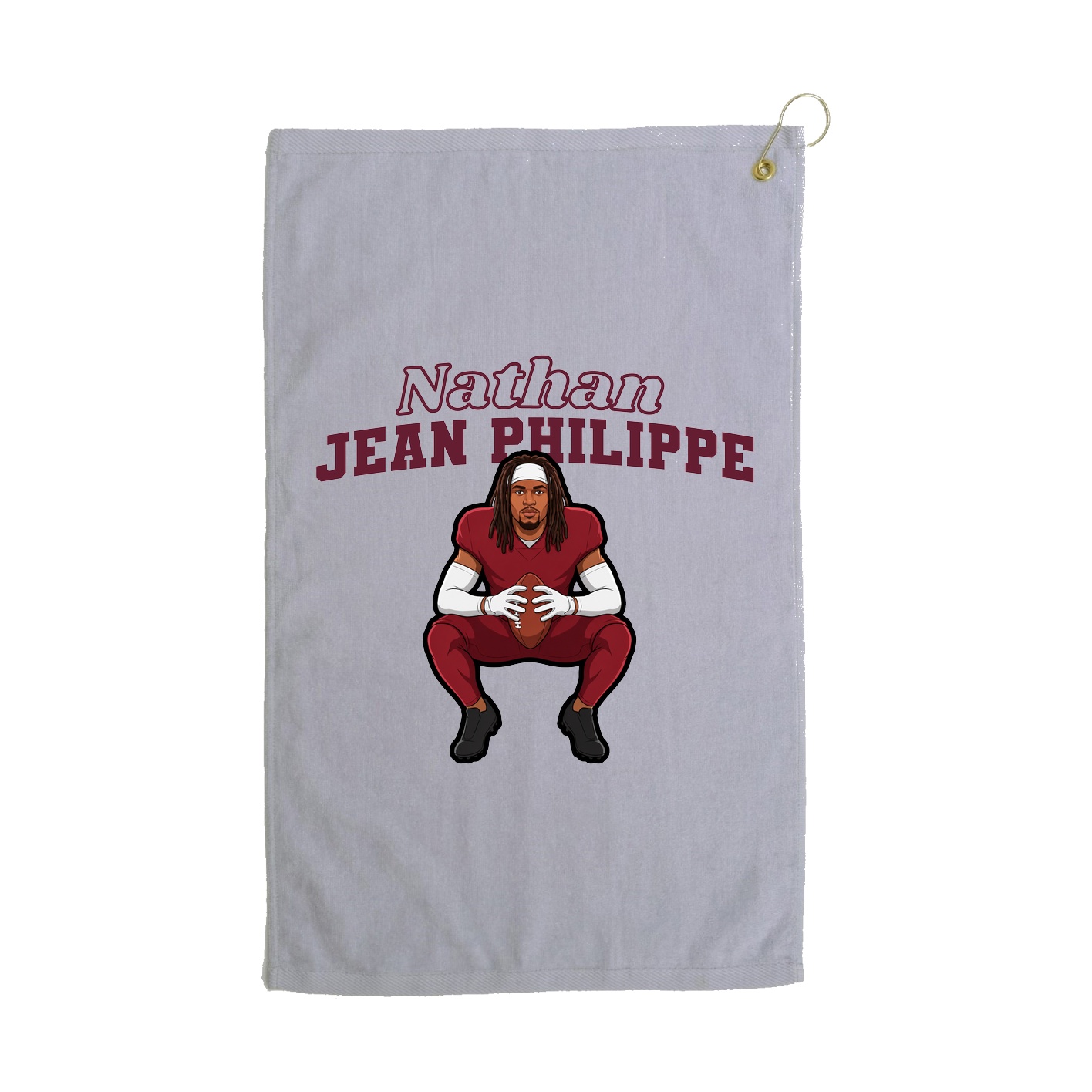 Golf Towel — Name Arch in Grey