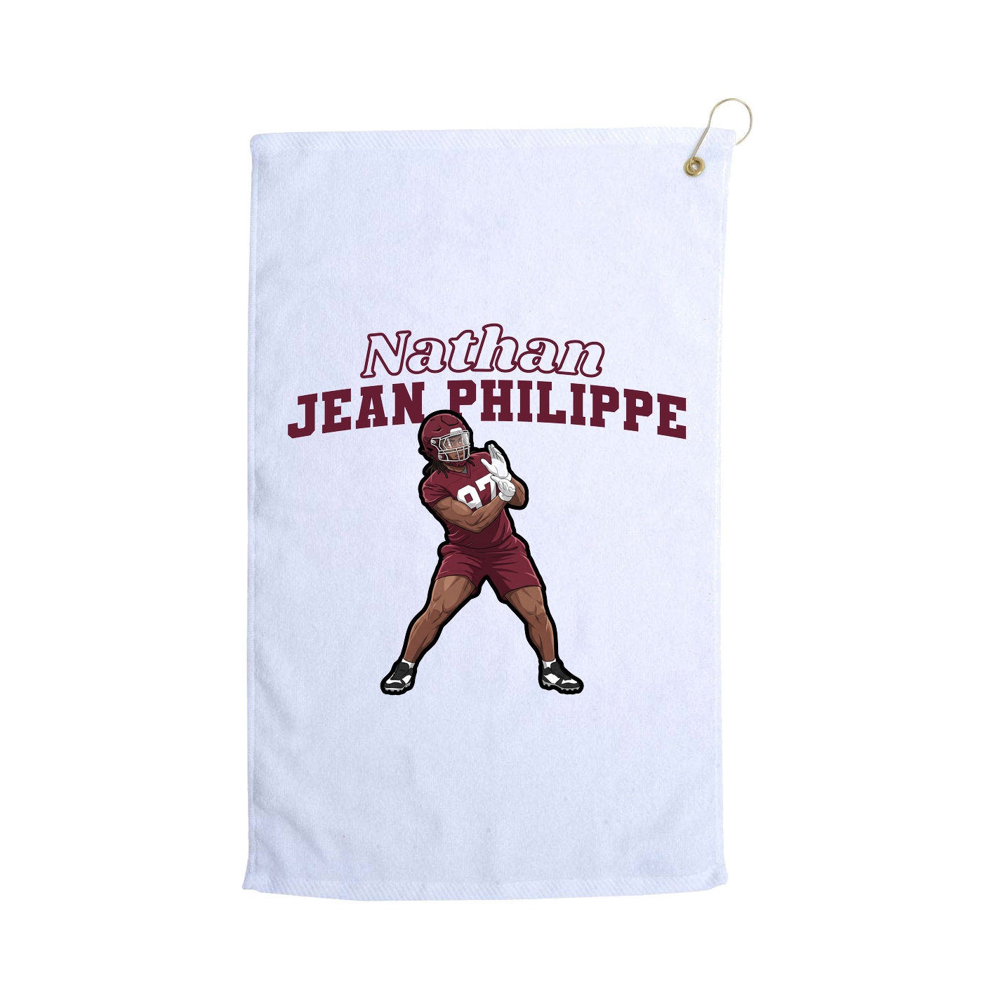 Golf Towel — Name Arch in White