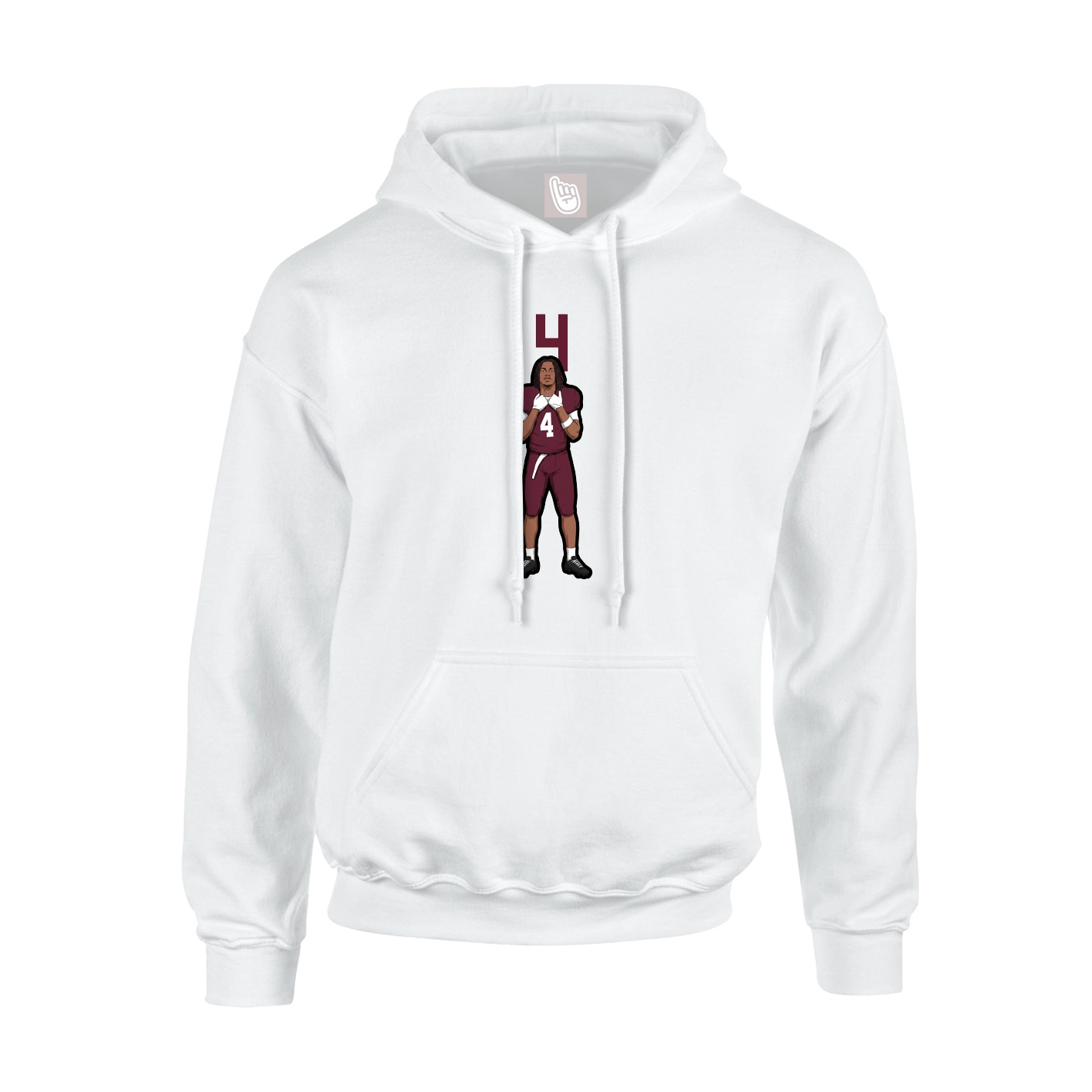 Hoodie — Number Top in White