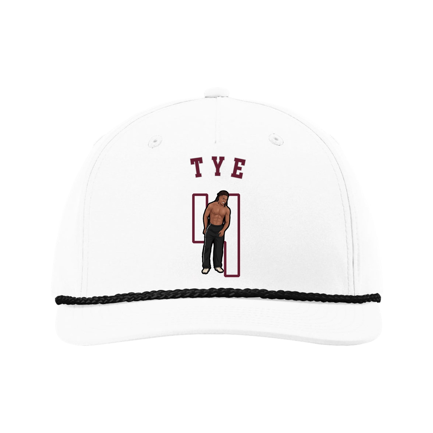 Five-Panel Classic Rope Cap — Shirsey Arch in White