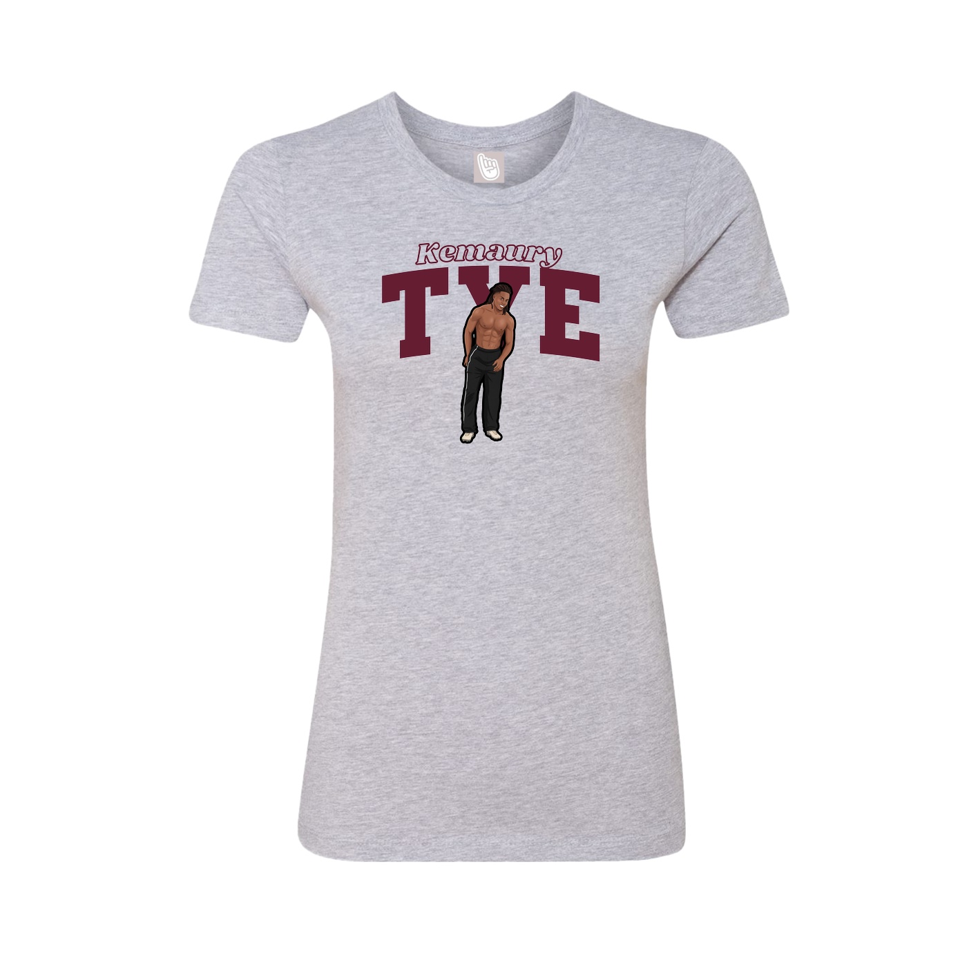 Fitted Women's Tee — Name Arch in Grey